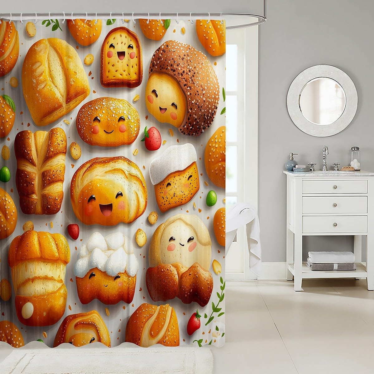 Bread Shower Curtain by Castle Fairy