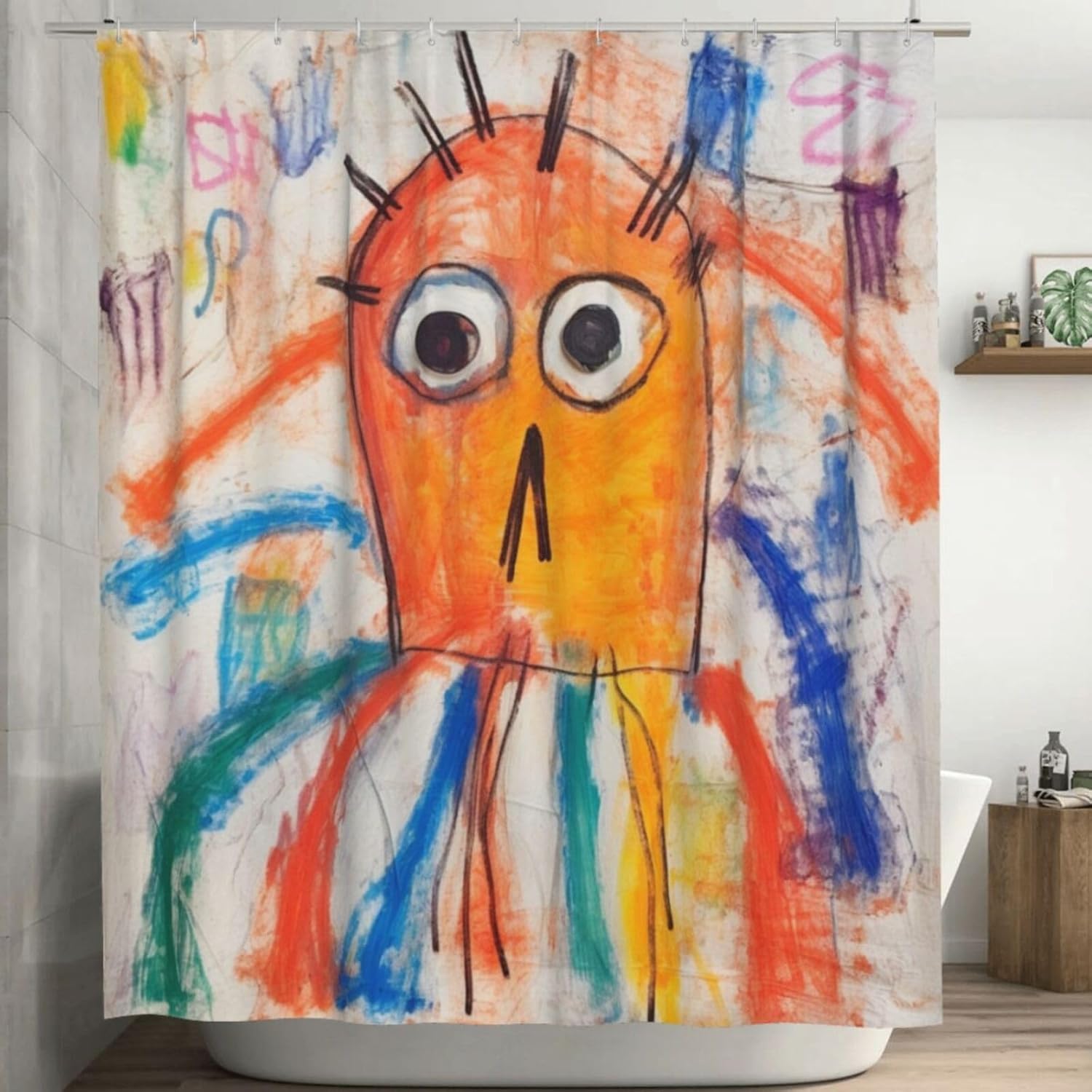 Abstract Octopus Shower Curtain Set for Bathrooms