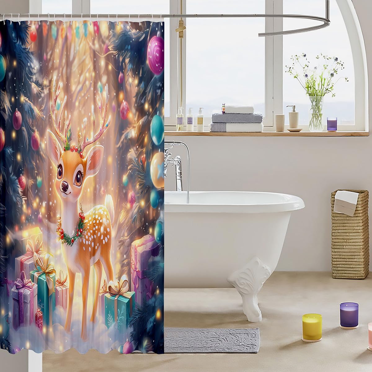 Adorable Deer Bath Curtain