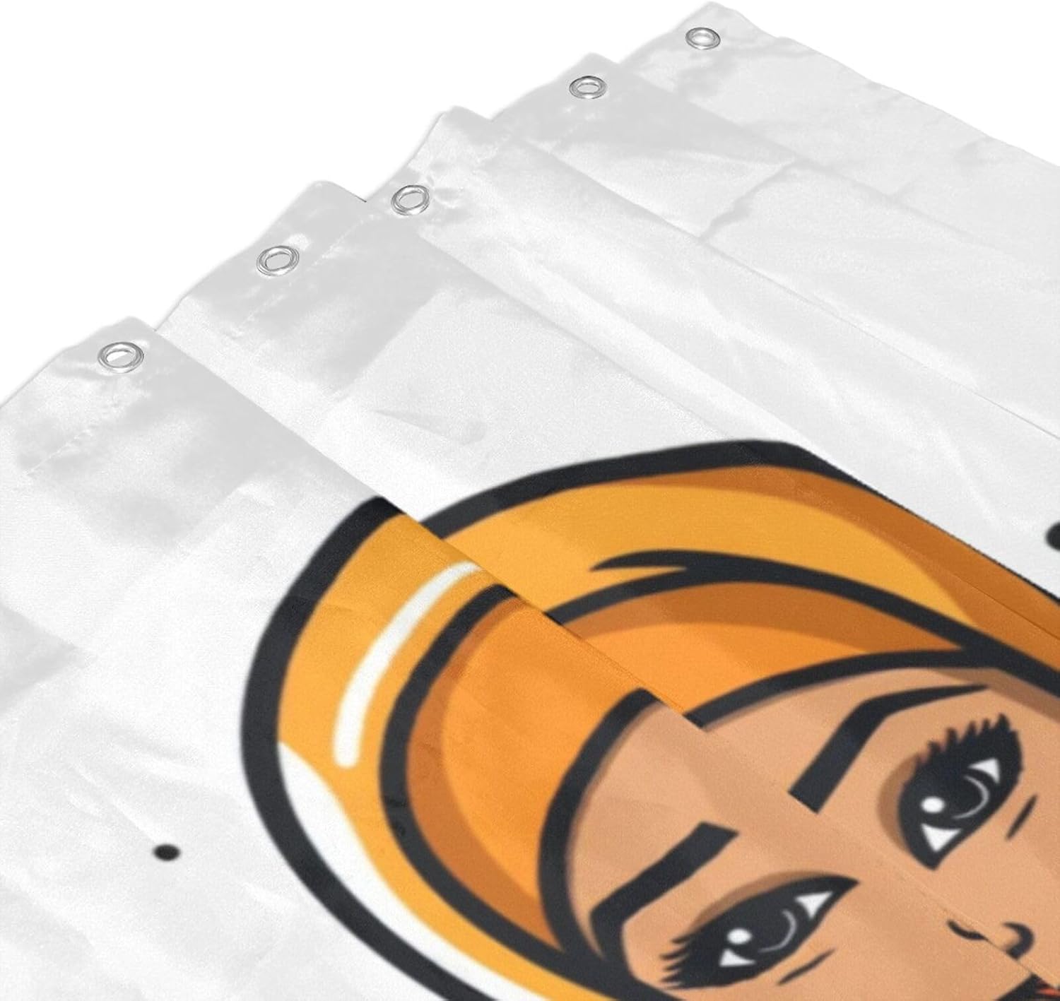 Cartoon Girl Boho Minimalistic shower curtain set