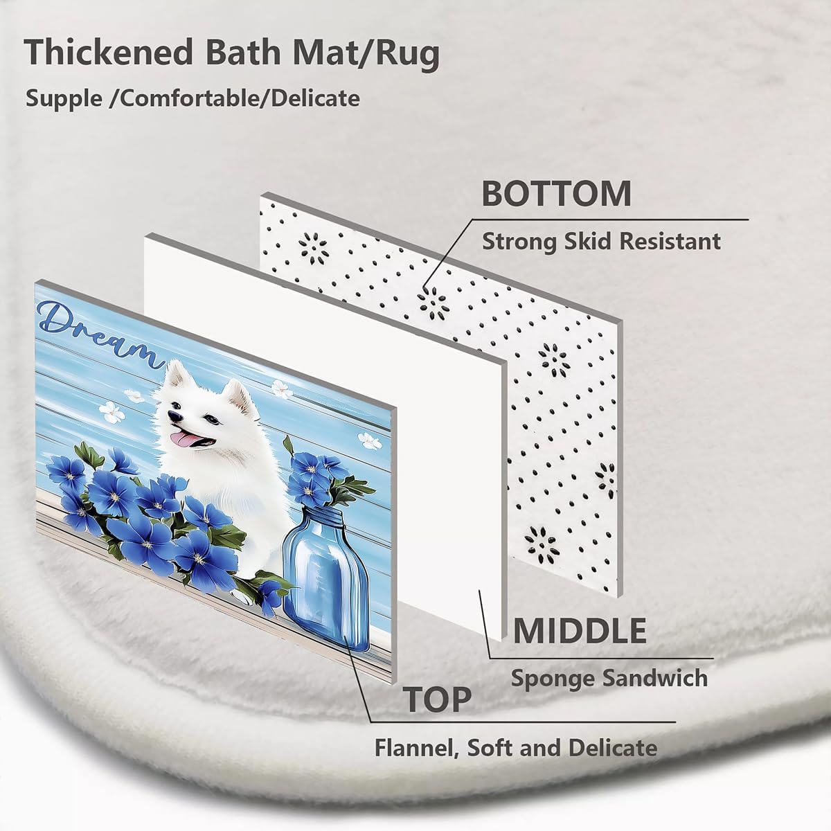 ALEXEX 4-Panel Blue Petunia Shower Curtain Set