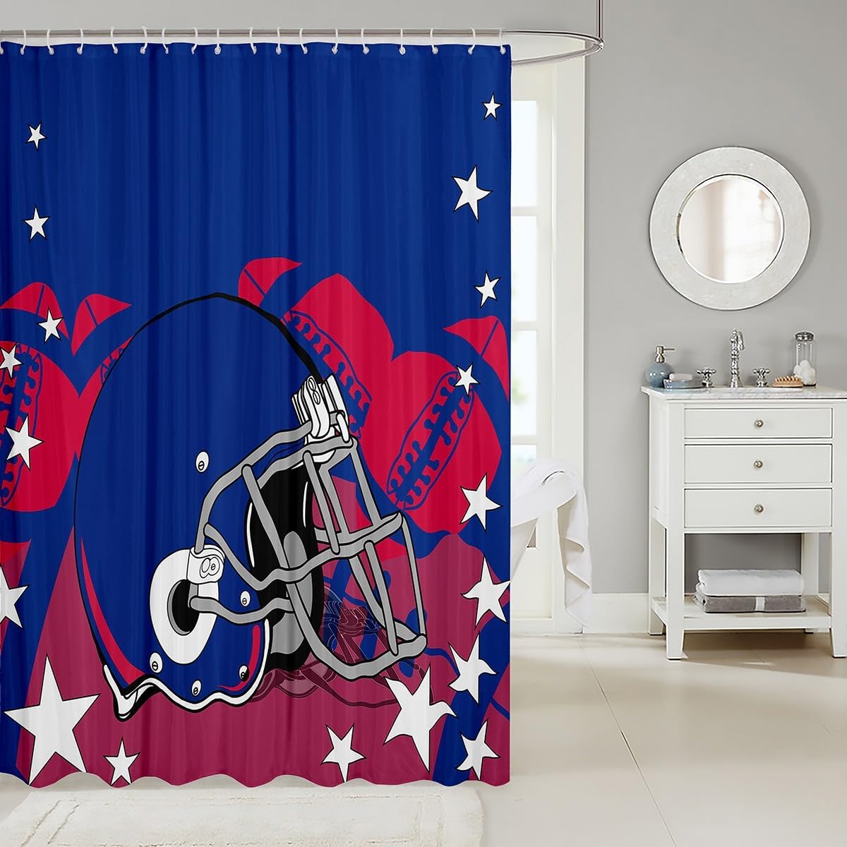 Erosebirdal American Football Bath Curtain Set