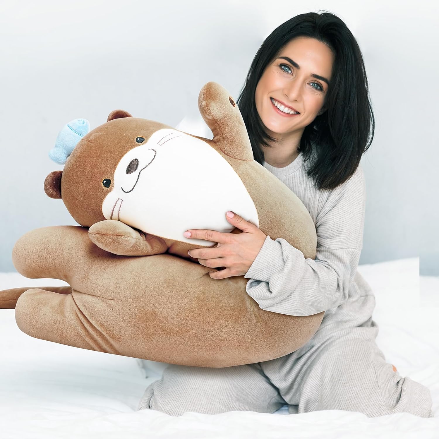 Long Otter Plush Body Pillow - Soft Cuddle Toy for Kids Girls