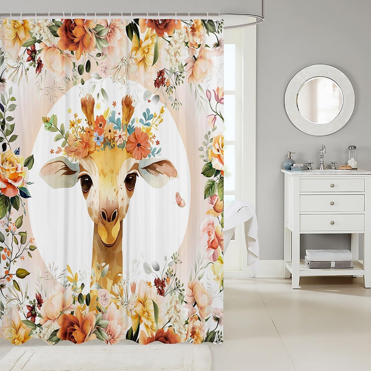 Preciosa - kids bath Giraffe Shower Curtain 72x72 inches from Florian