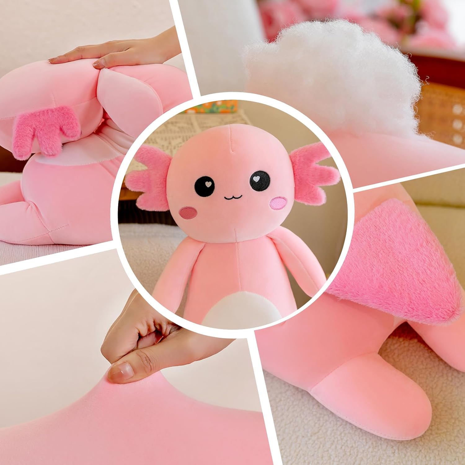 Axolotl Plush Pillow - Cute Stuffed Animal Best for Reading Relaxation Naps