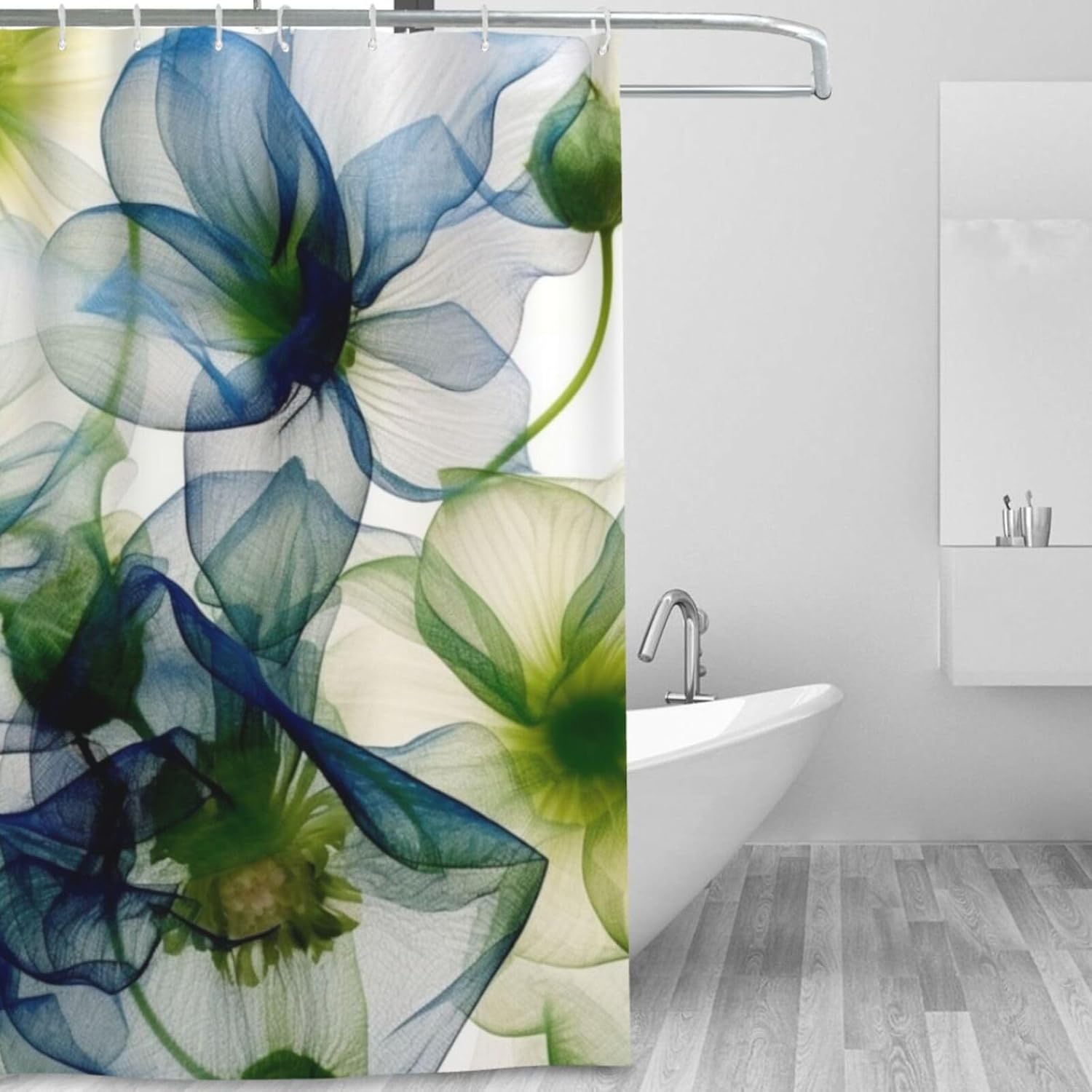 Abstract Blue Green Floral - Modern Minimalist