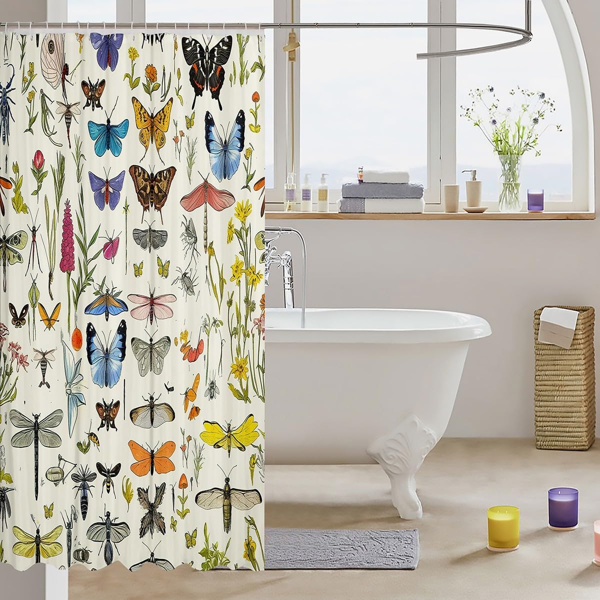 Feelyou Kids Butterfly Shower Curtain Set 1