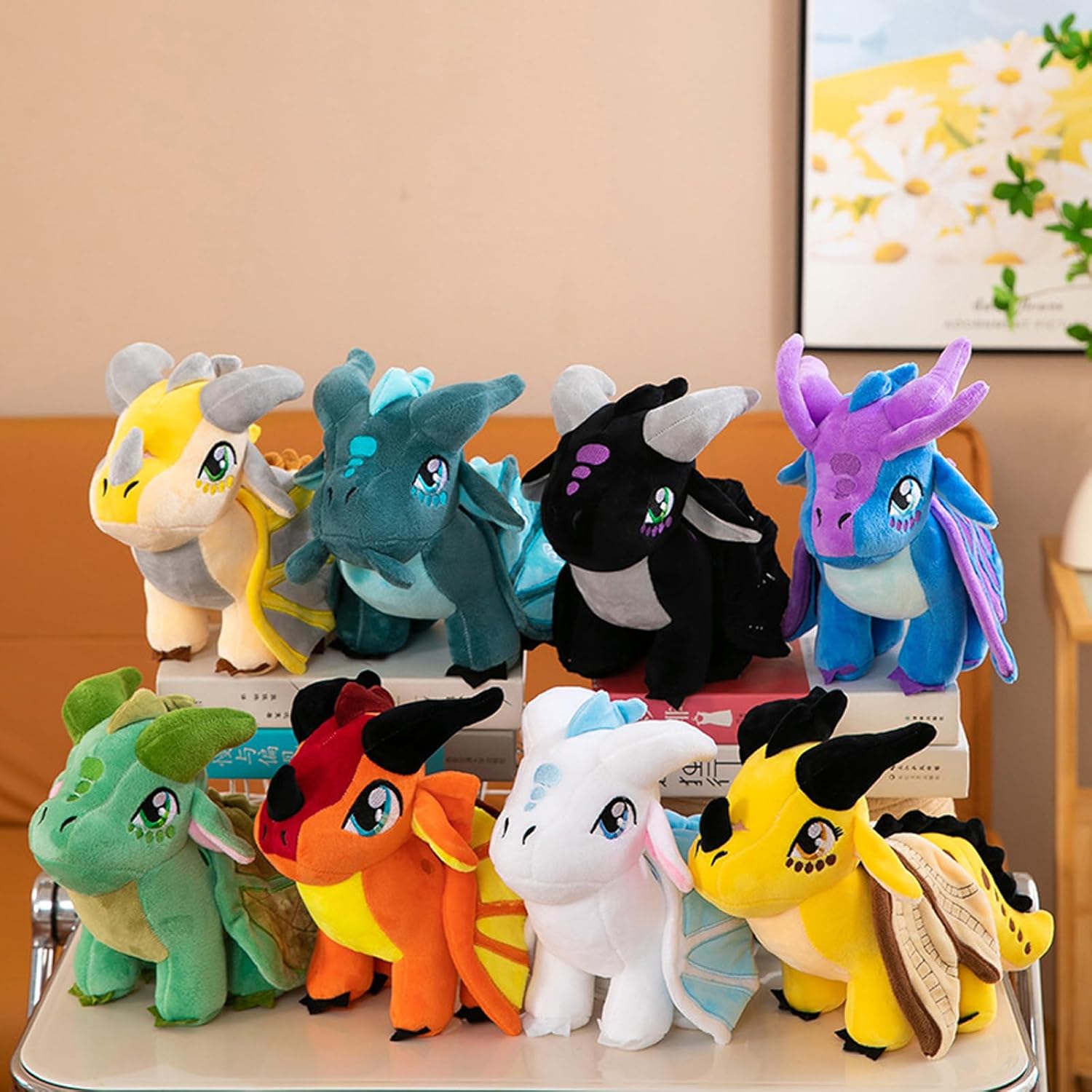 AngelGift Dragon Plush 12 Soft Flying Sky Blue Dragon Pillow Doll