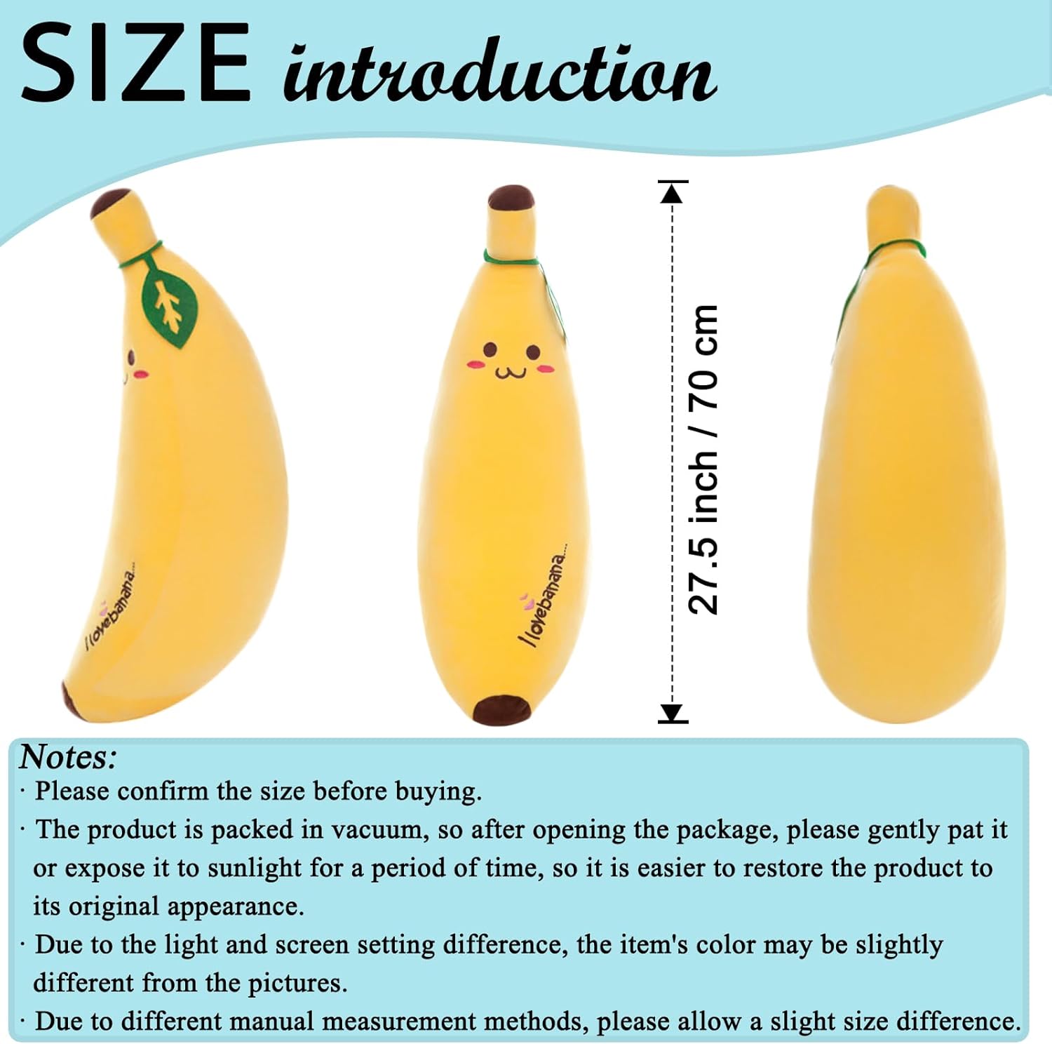 Cute Banana Plush Pillow Stuffed Animal for Kids