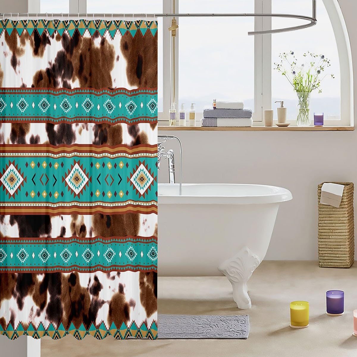 Stylish Cowhide Bathroom Curtain
