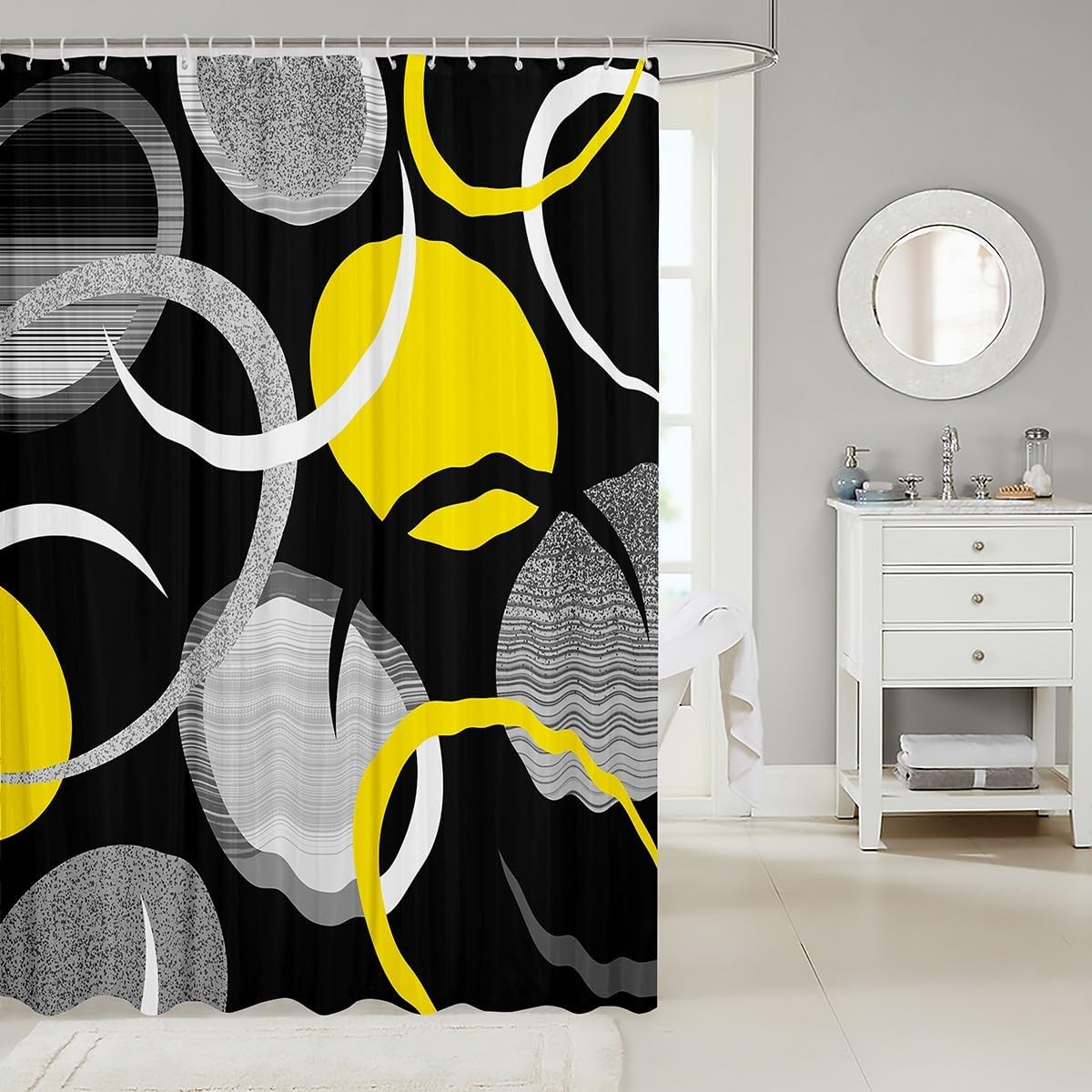 Feelyou Abstract Art Bath Curtain for Kids