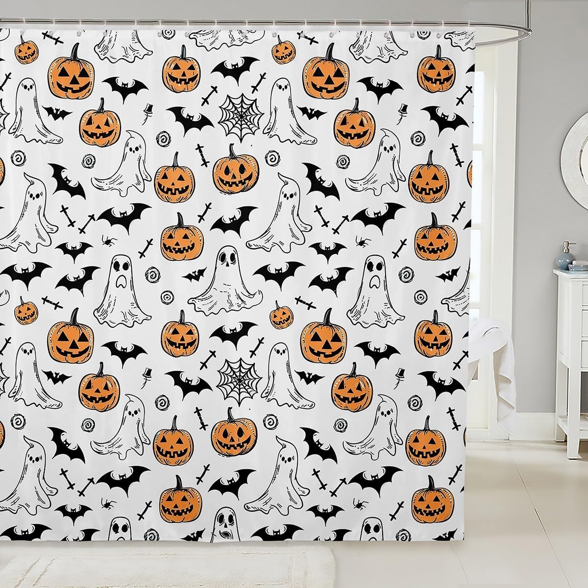 Halloween shower curtain spooktacular 72x78 inches
