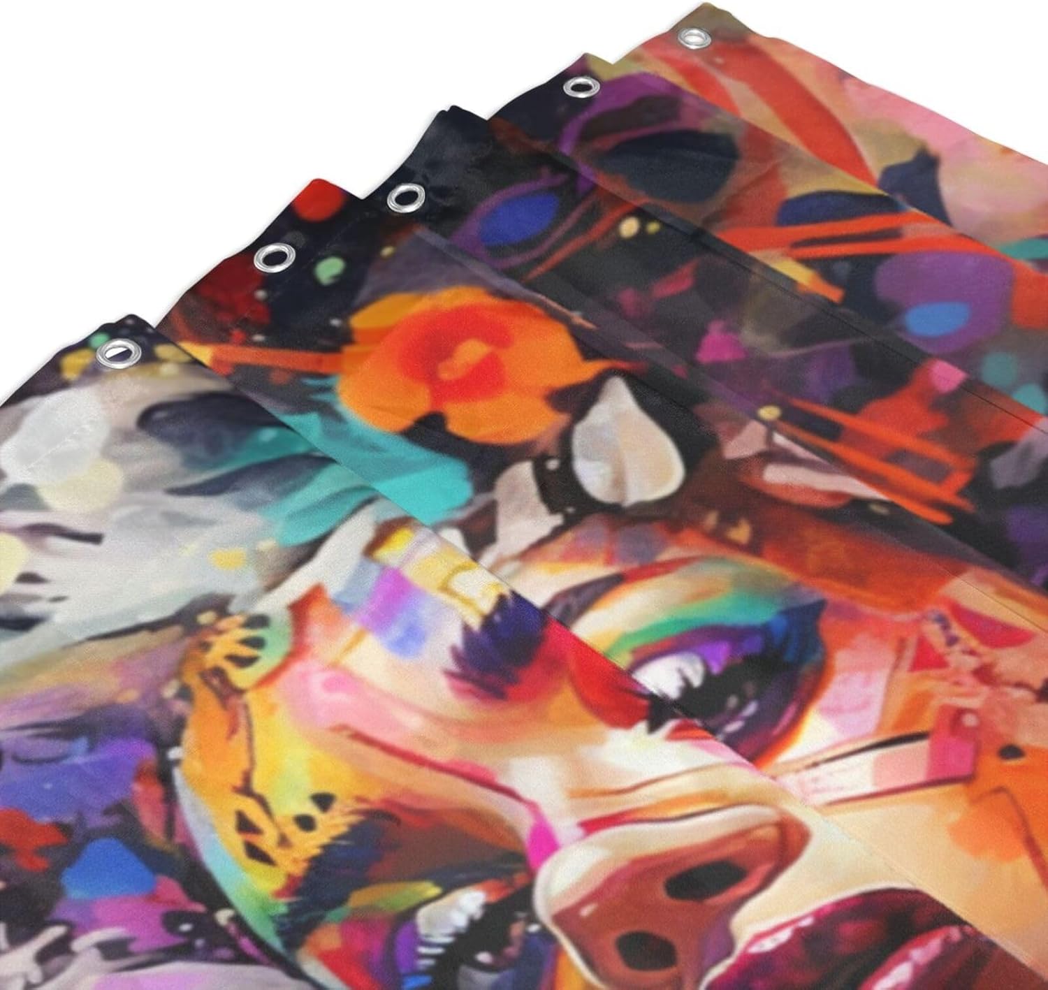 Abstract Girl Shower Curtain Set 72x72in Waterproof 12 Hooks