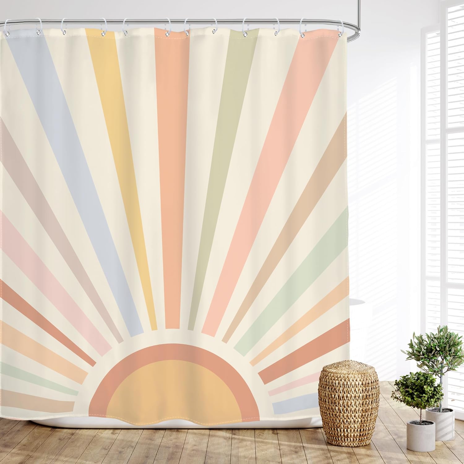 Glawry Boho Sun 60x72 Inch shower curtain set