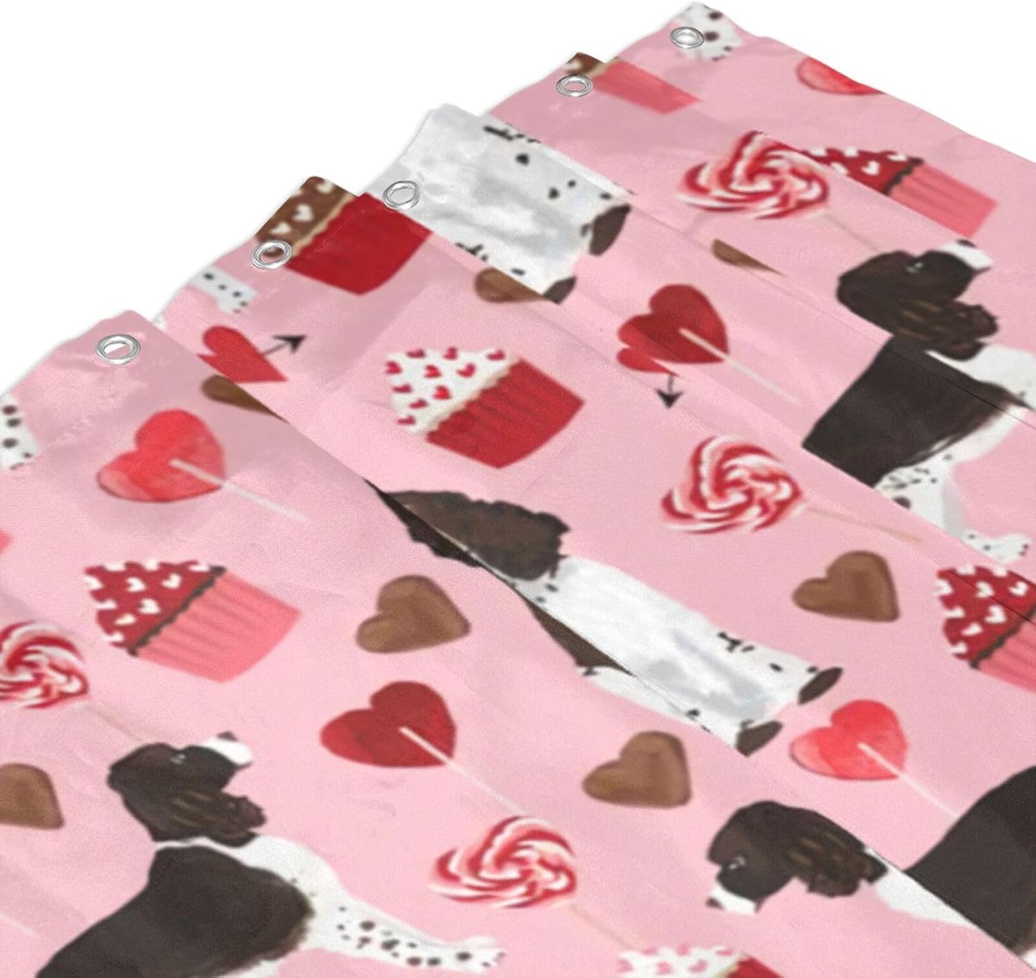 Perfect bath curtains for kids Cute Springer Spaniel Hearts 72x72 inch waterproof