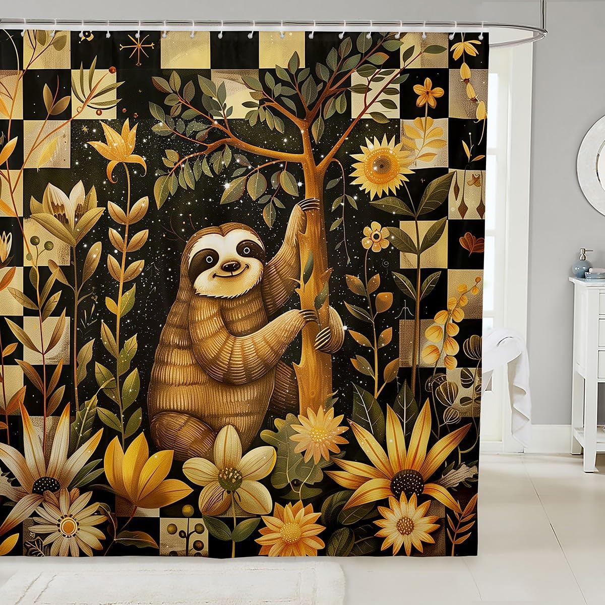 Feelyou Cute Sloth Bathroom Shower Curtain 72x78