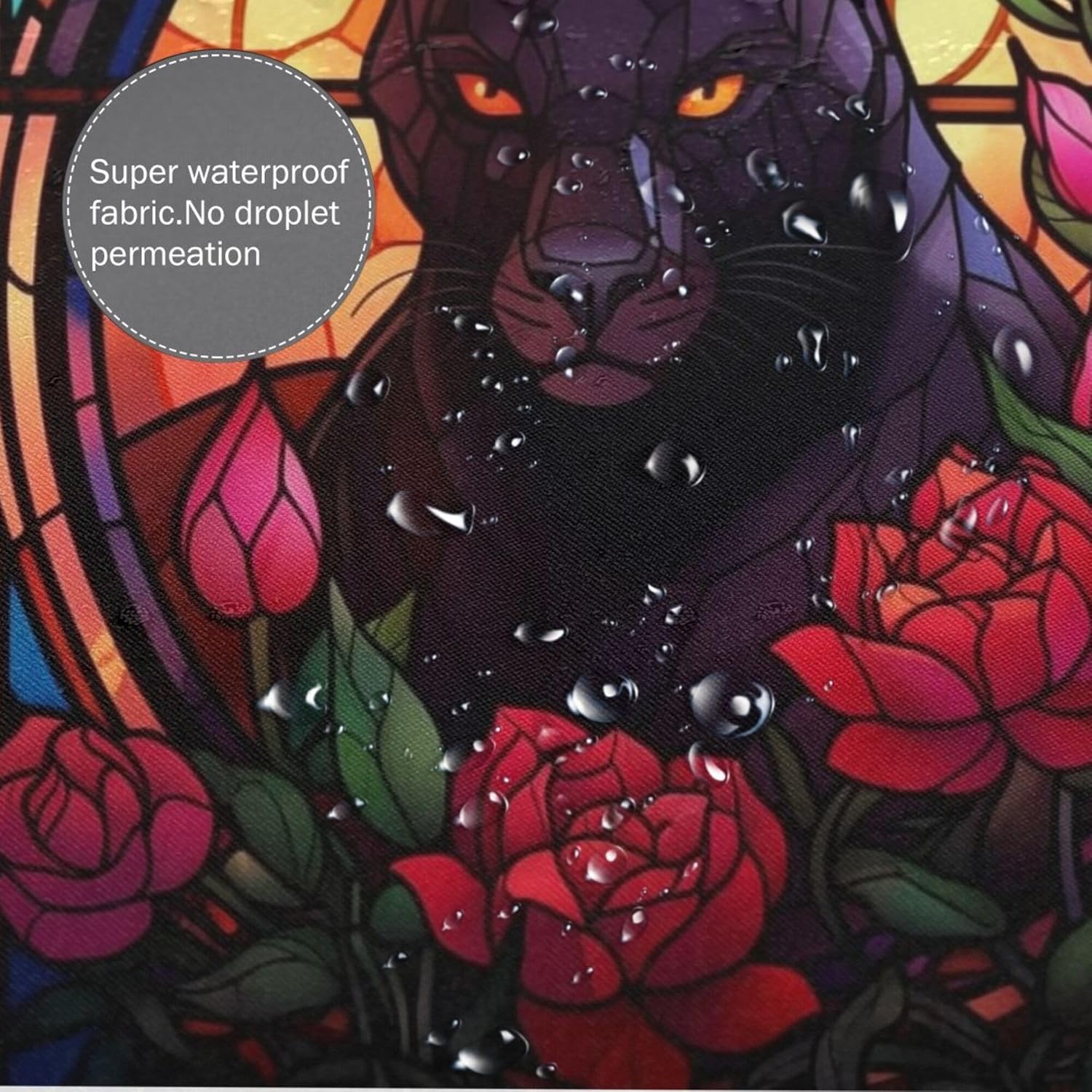 Black Panther Shower Curtain 72x72 In Modern Bohemian Bathroom Art with 12 Hooks