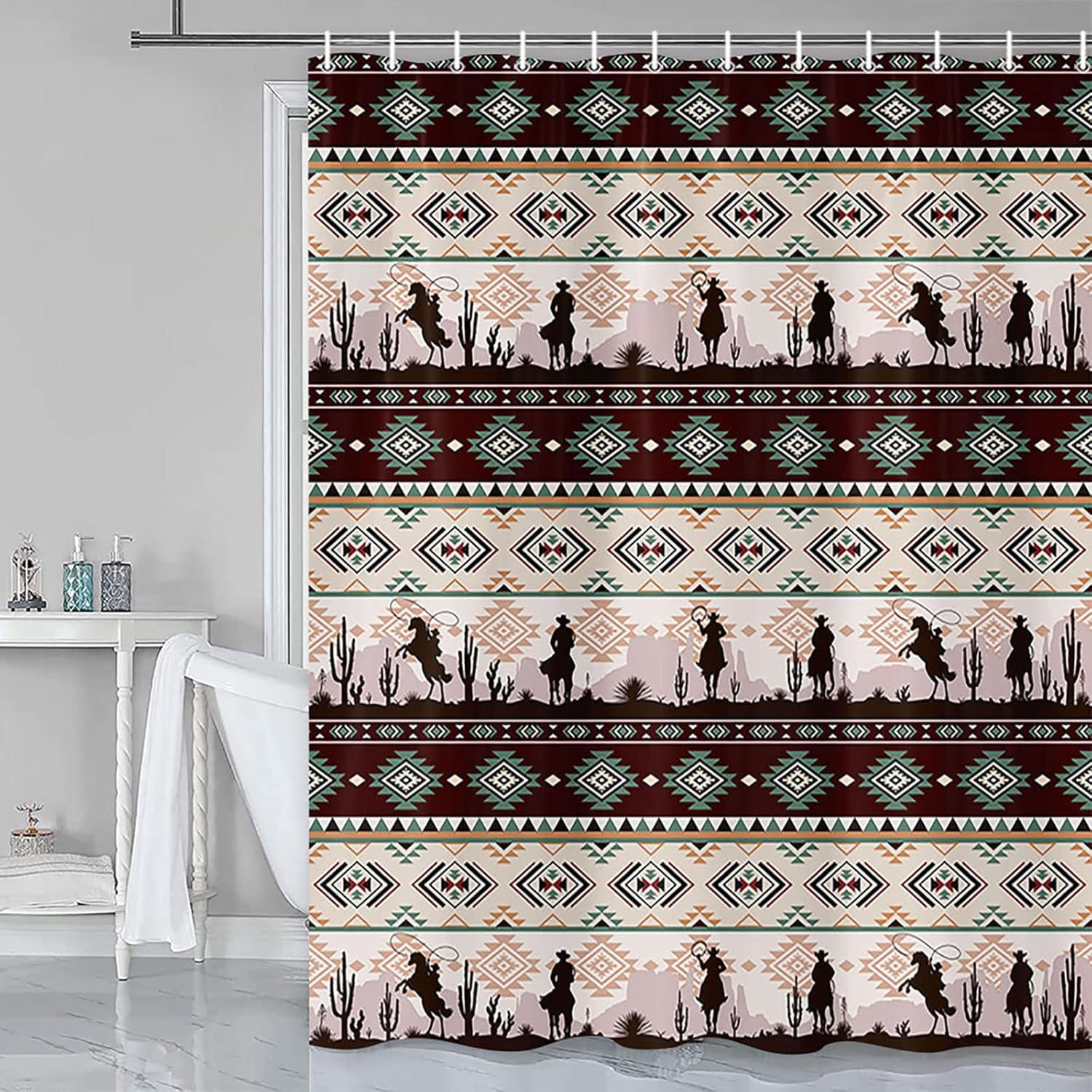 Casion Mens Bath Shower Curtain Set