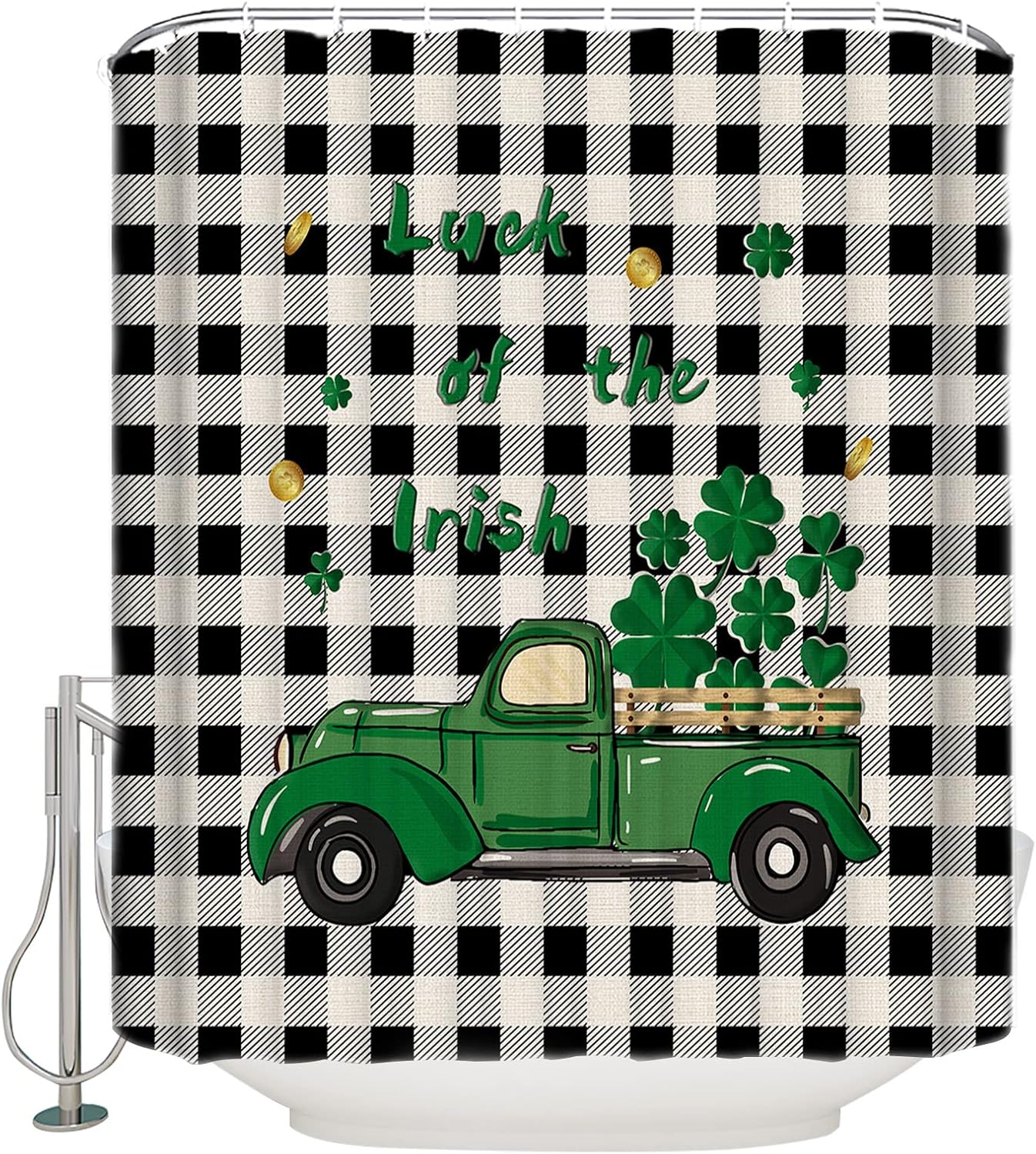 St Patricks Day Shower Curtain - Water Repellent Functional Bathroom Decor