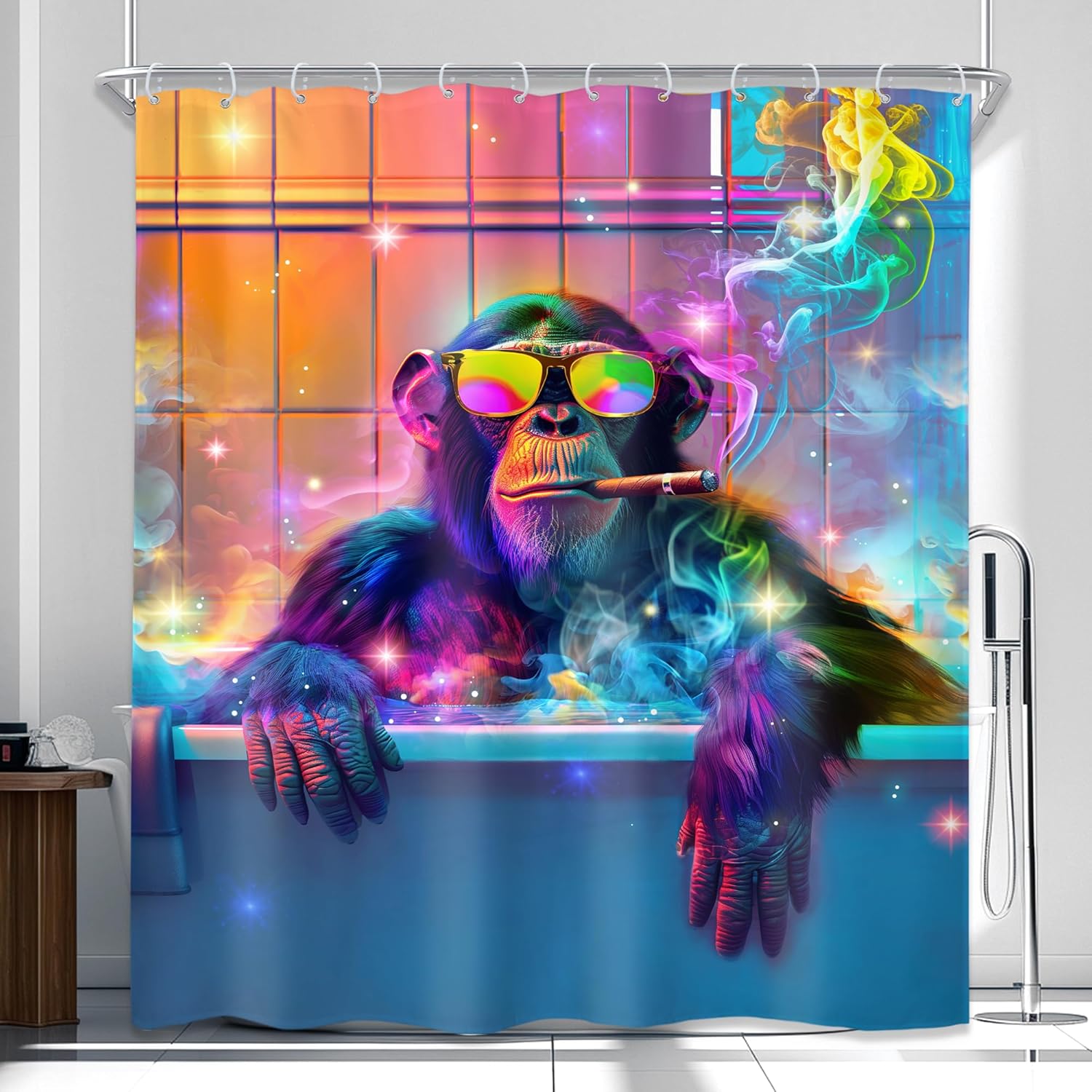 Funny Monkey Waterproof Perfect for Bathroom Decor