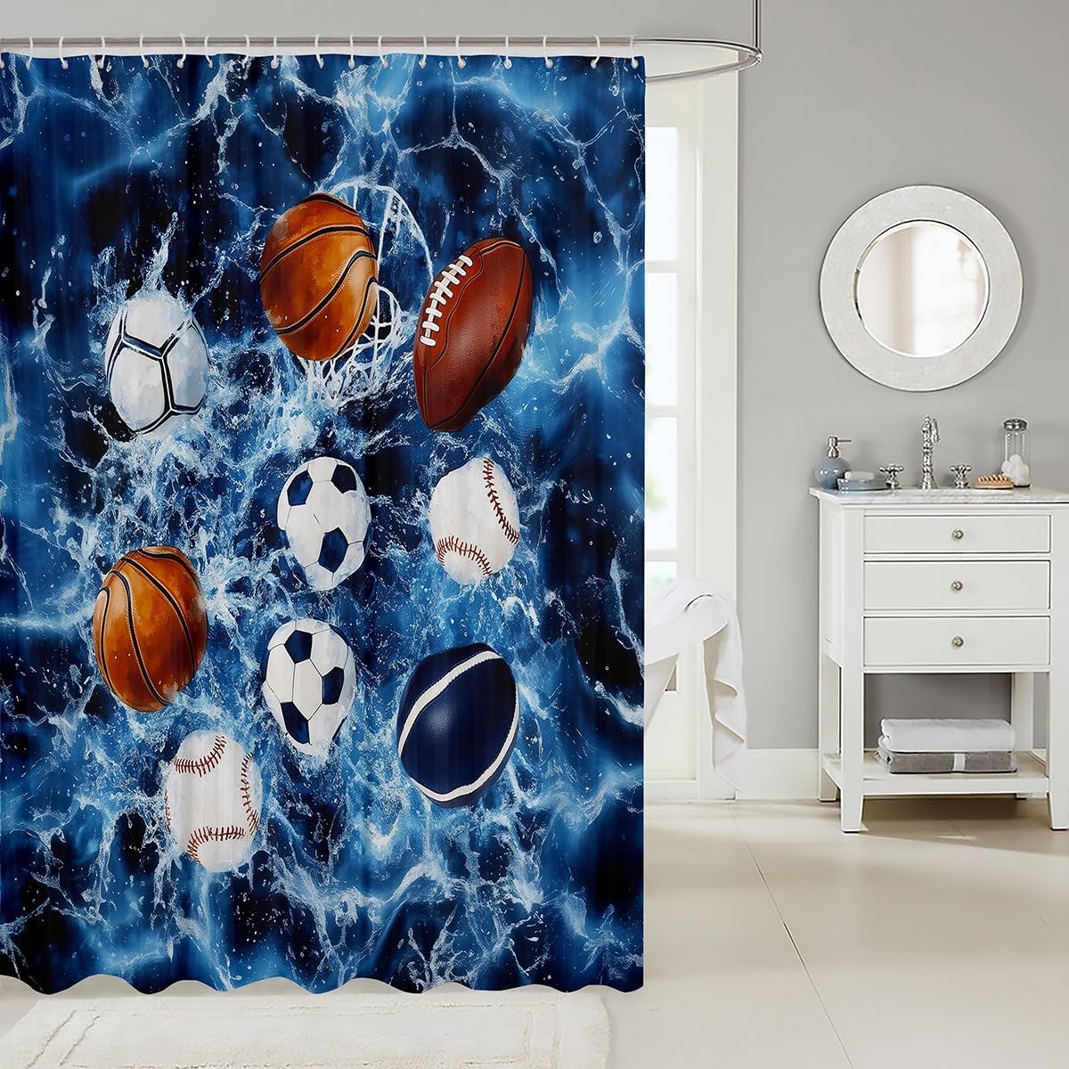 Ball Sport Shower curtains 72x72