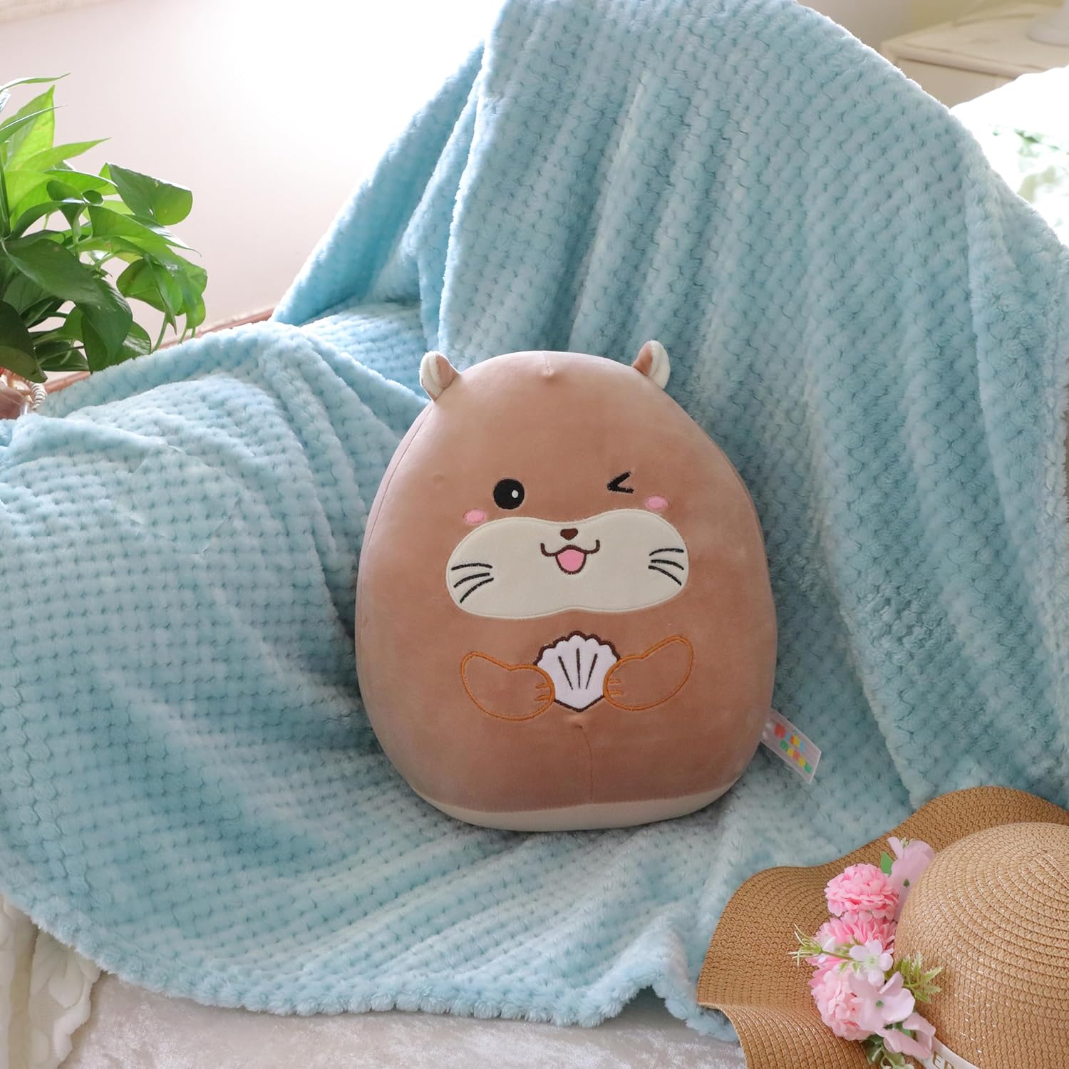 Cute Otter Plush Pillow Soft Cuddling Companion