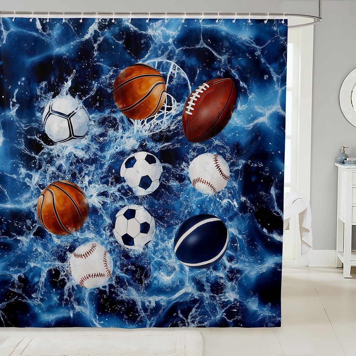 Ball Sport Shower curtains 72x72