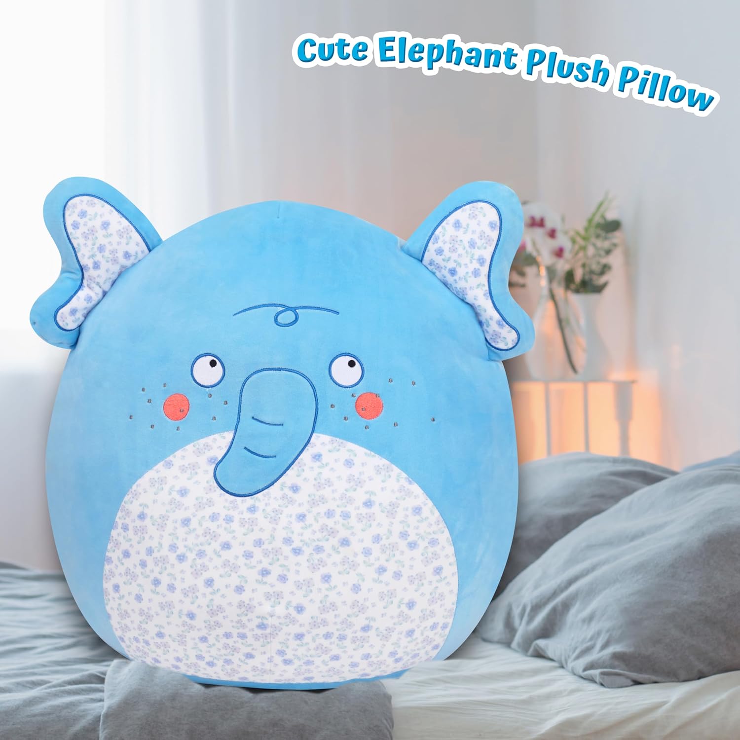 Elephant Plush Pillow 20-Inch