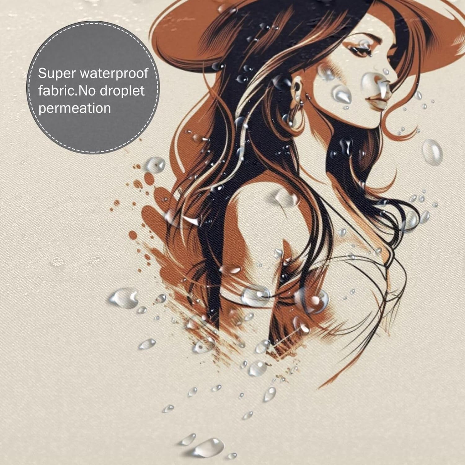 TIYAANDSY Cowboy Girl Shower Curtain Set