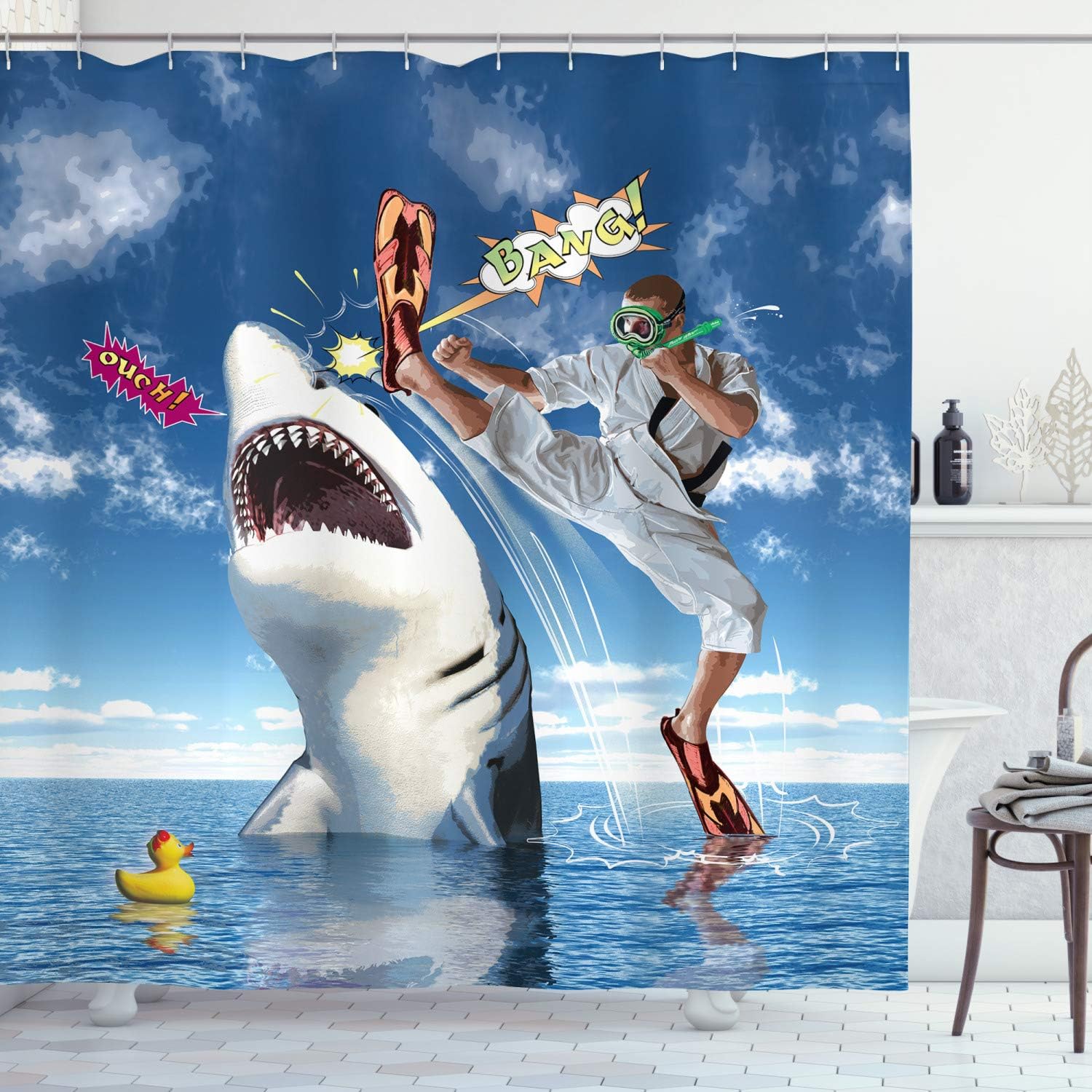 Unique Marine Wallpaper Ambesonne Sealife 69x70 Machine Washable Vacuumprint Design