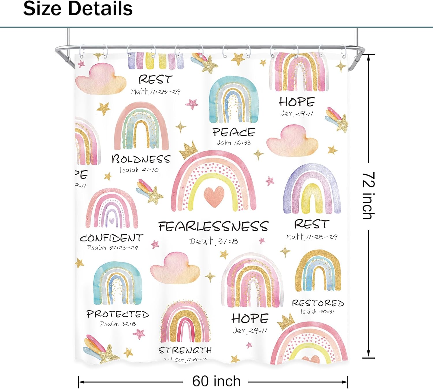 Ufeela Kids Wall Hanging with Bible Verses Rainbow
