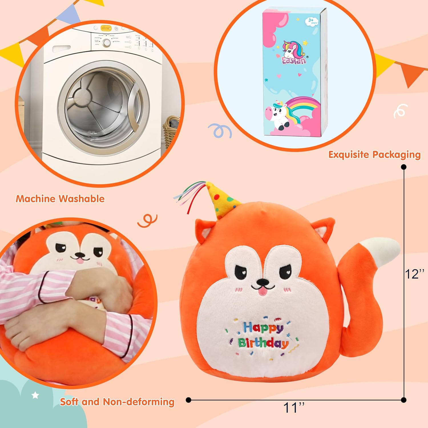 Easfan Fox Plush Pillow
