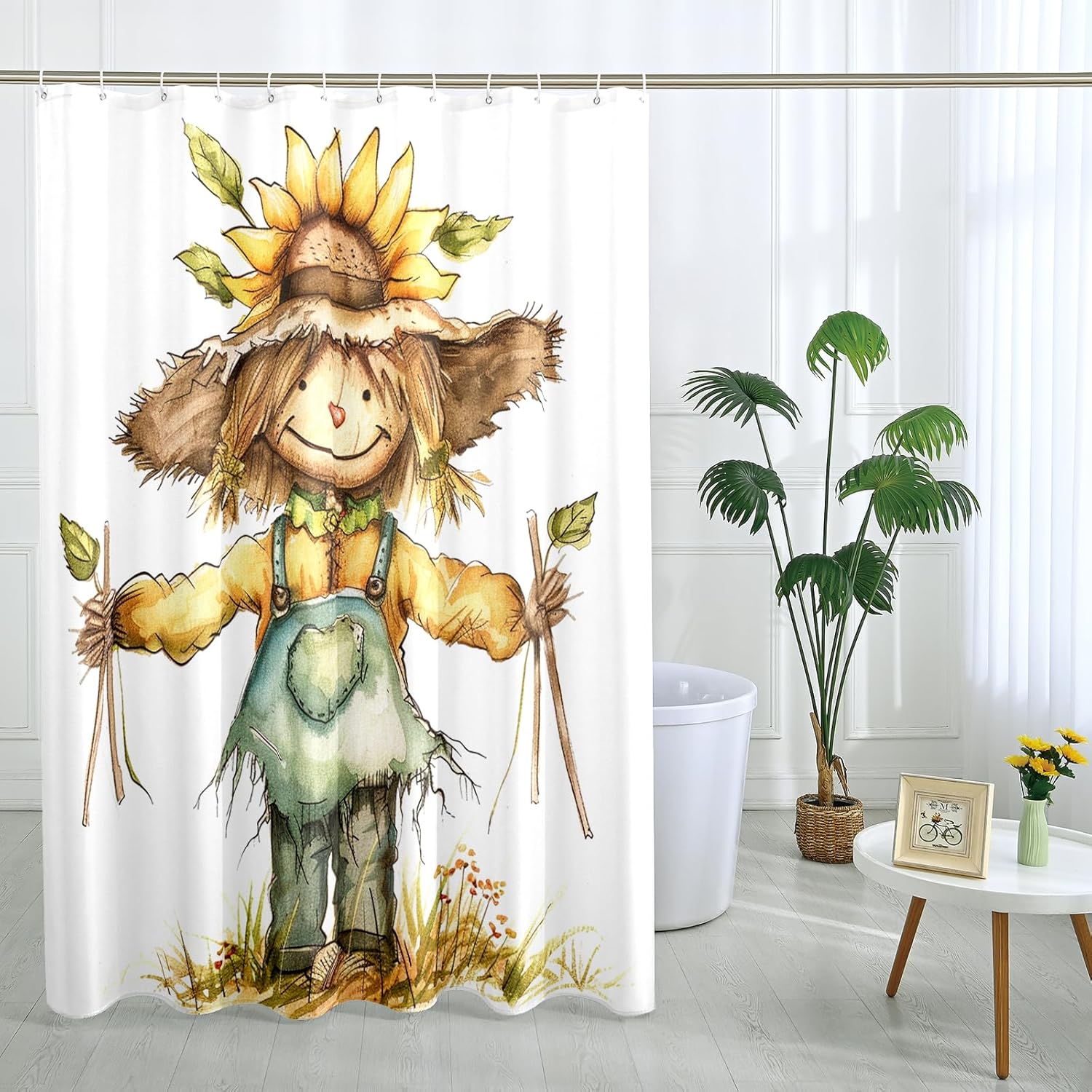 Fall Cool Scarecrow Shower Curtain Set 62x72