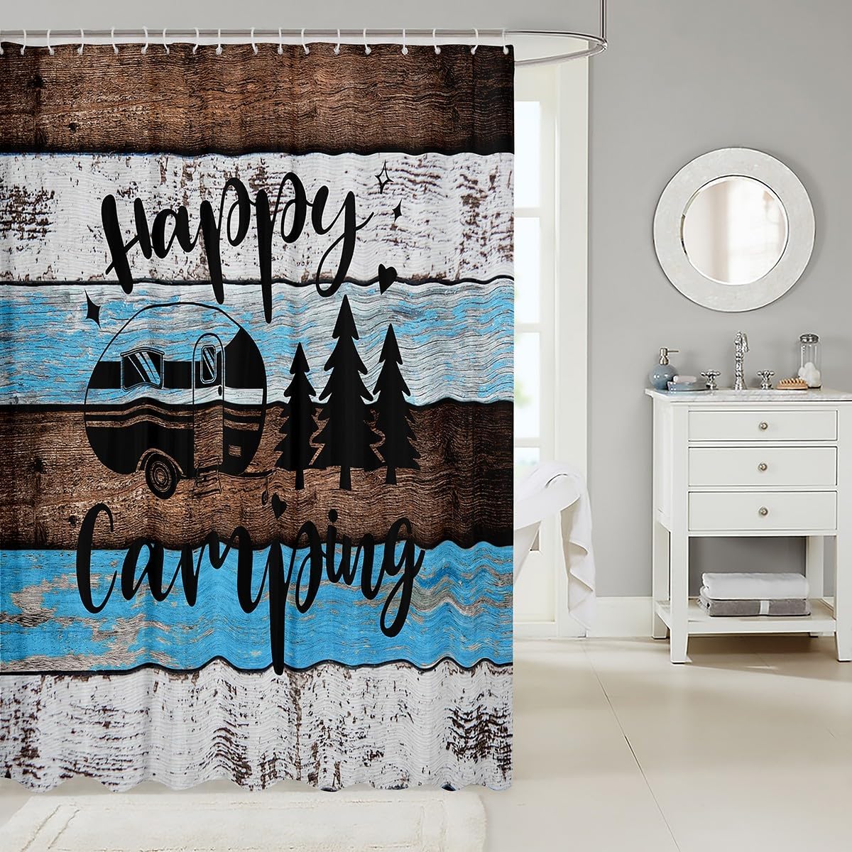 Castle Fairy RV Camper Shower Curtain Set 72x72