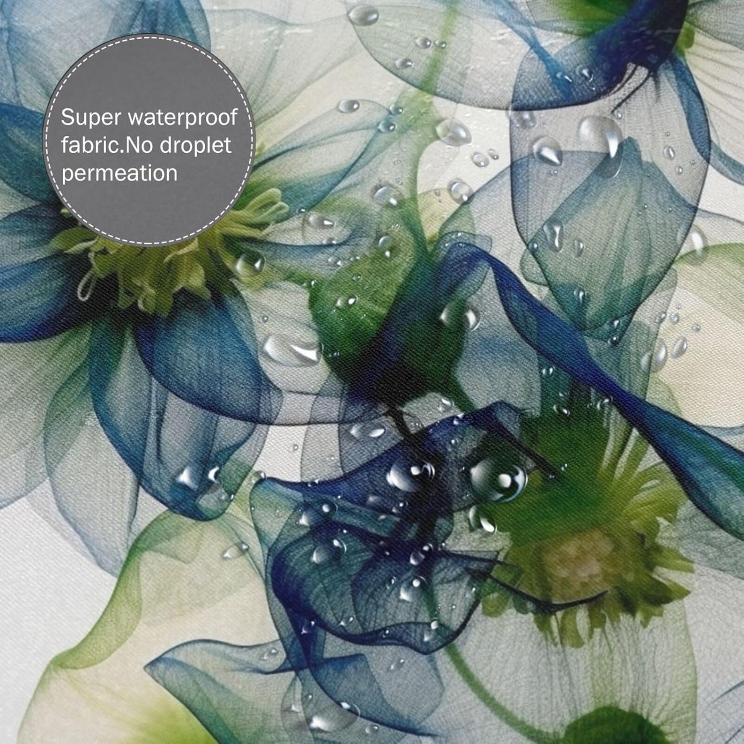 Abstract Blue Green Floral - Modern Minimalist