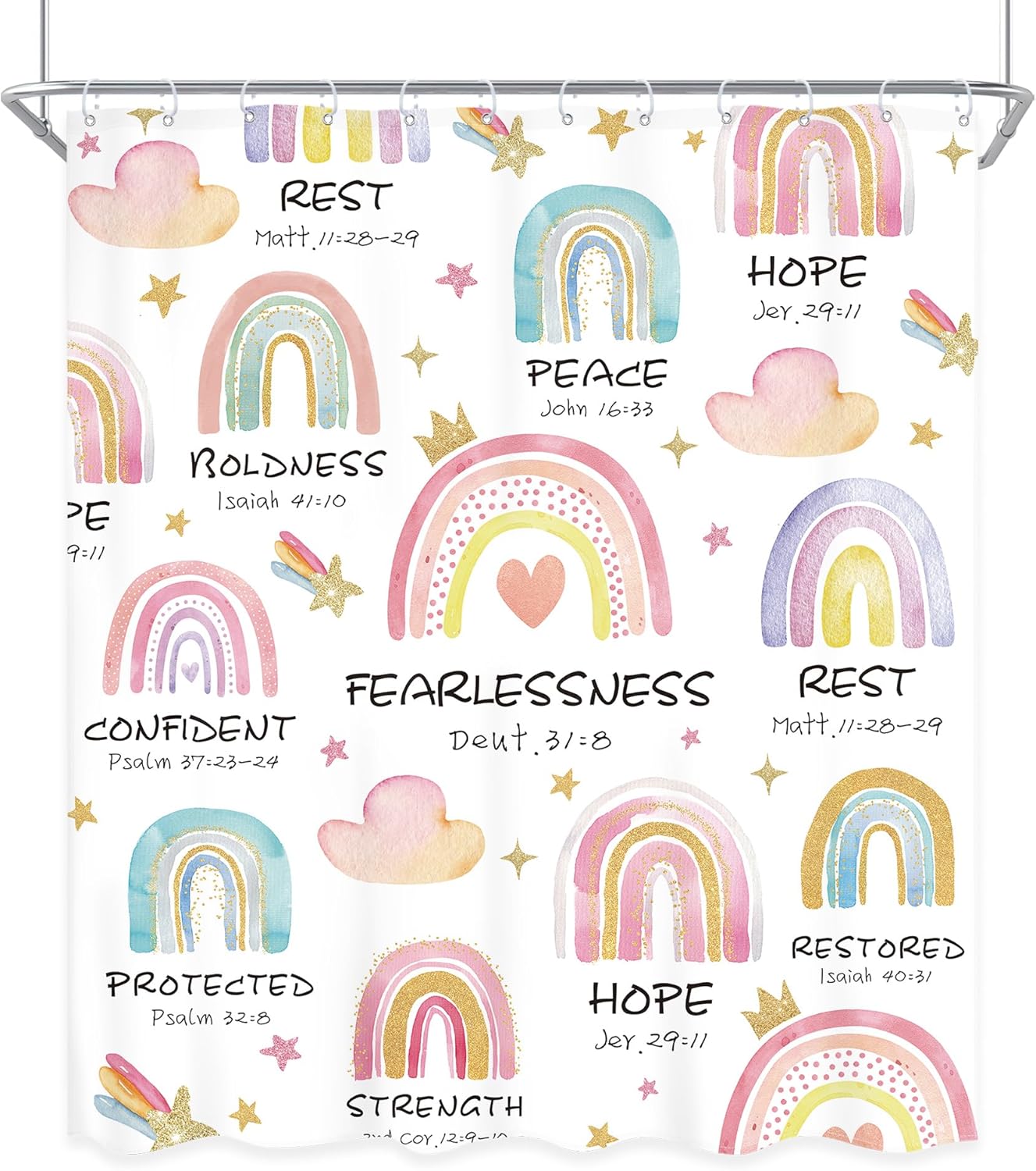 Ufeela Kids Wall Hanging with Bible Verses Rainbow