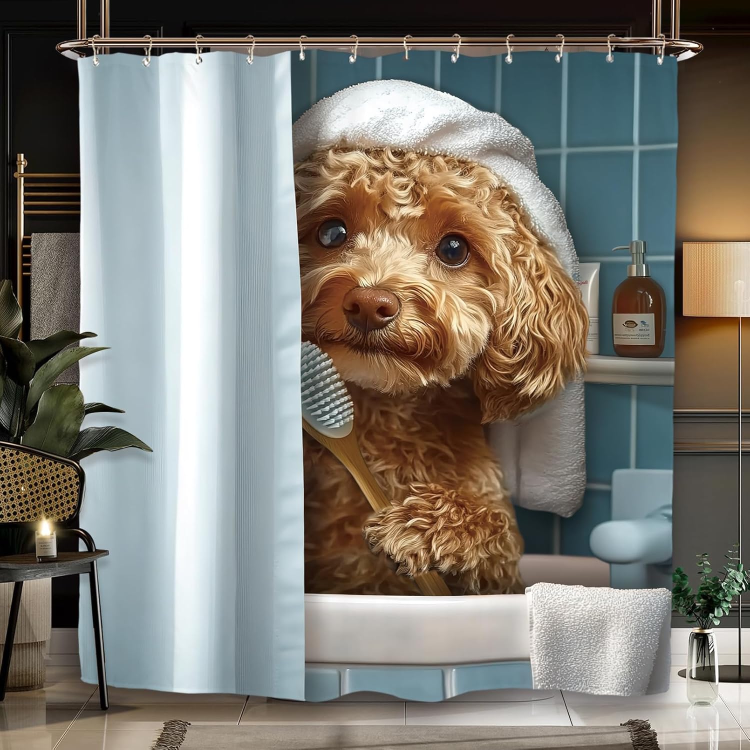 Miyotaas Hilarious Dog Shower Curtain - 60x71 inches