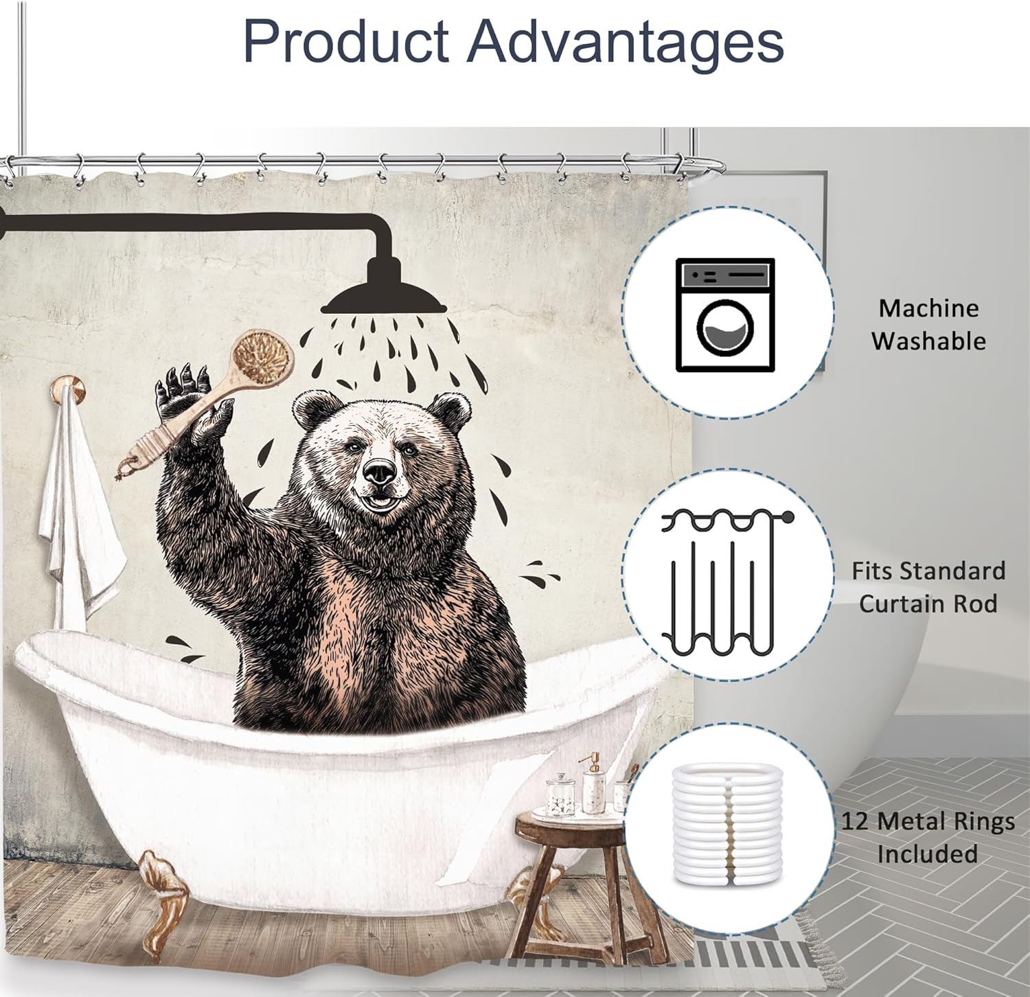 Fun Animal Bath Curtains