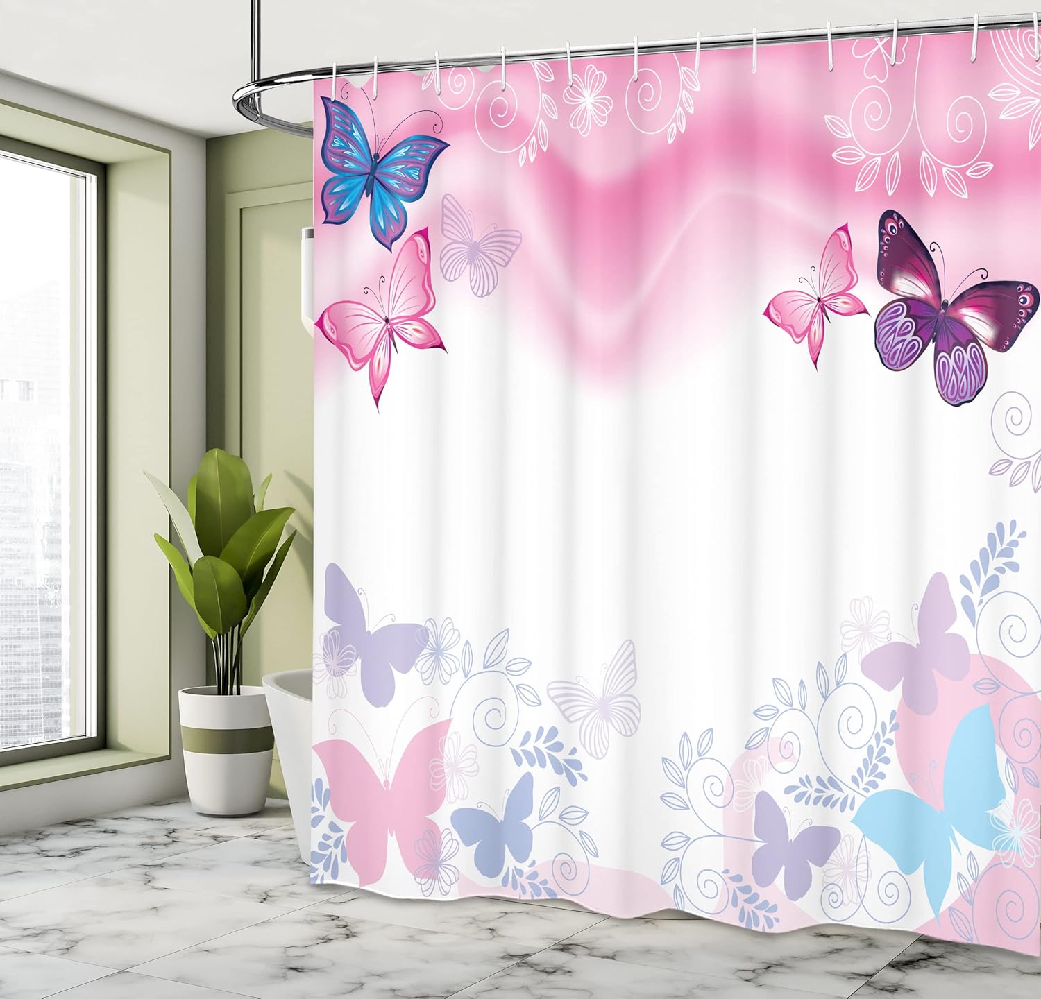 Ambesonne Cartoon Shower Curtain Set