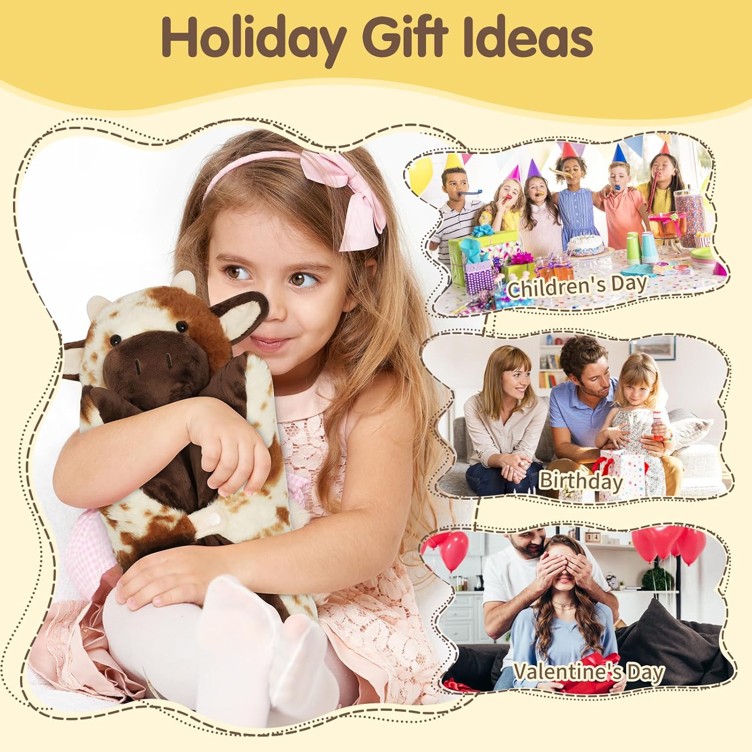 15 Cute Cow Plush Pillow - Multi-Purpose