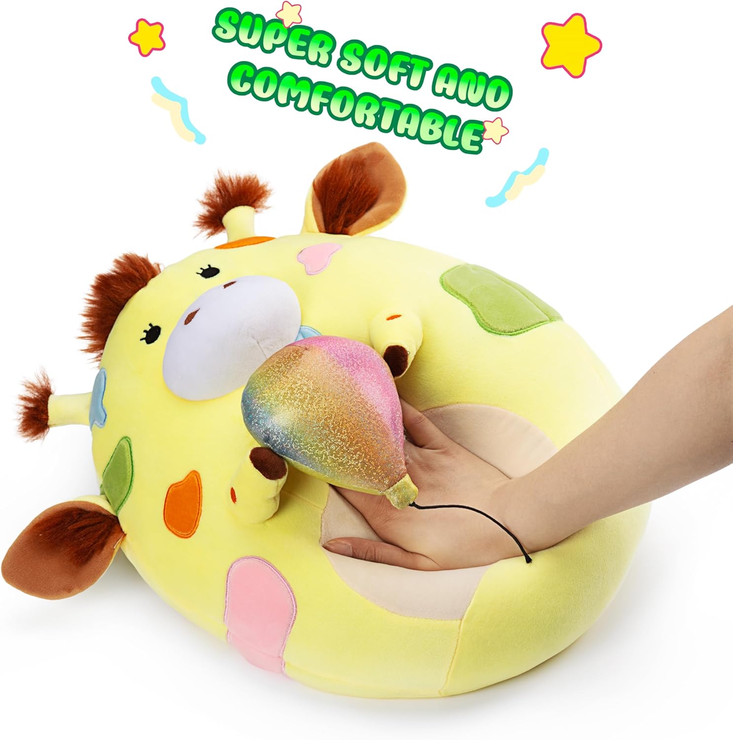 Original Giraffe Plush Pillow Cozy for Kids and Adults PlayNics
