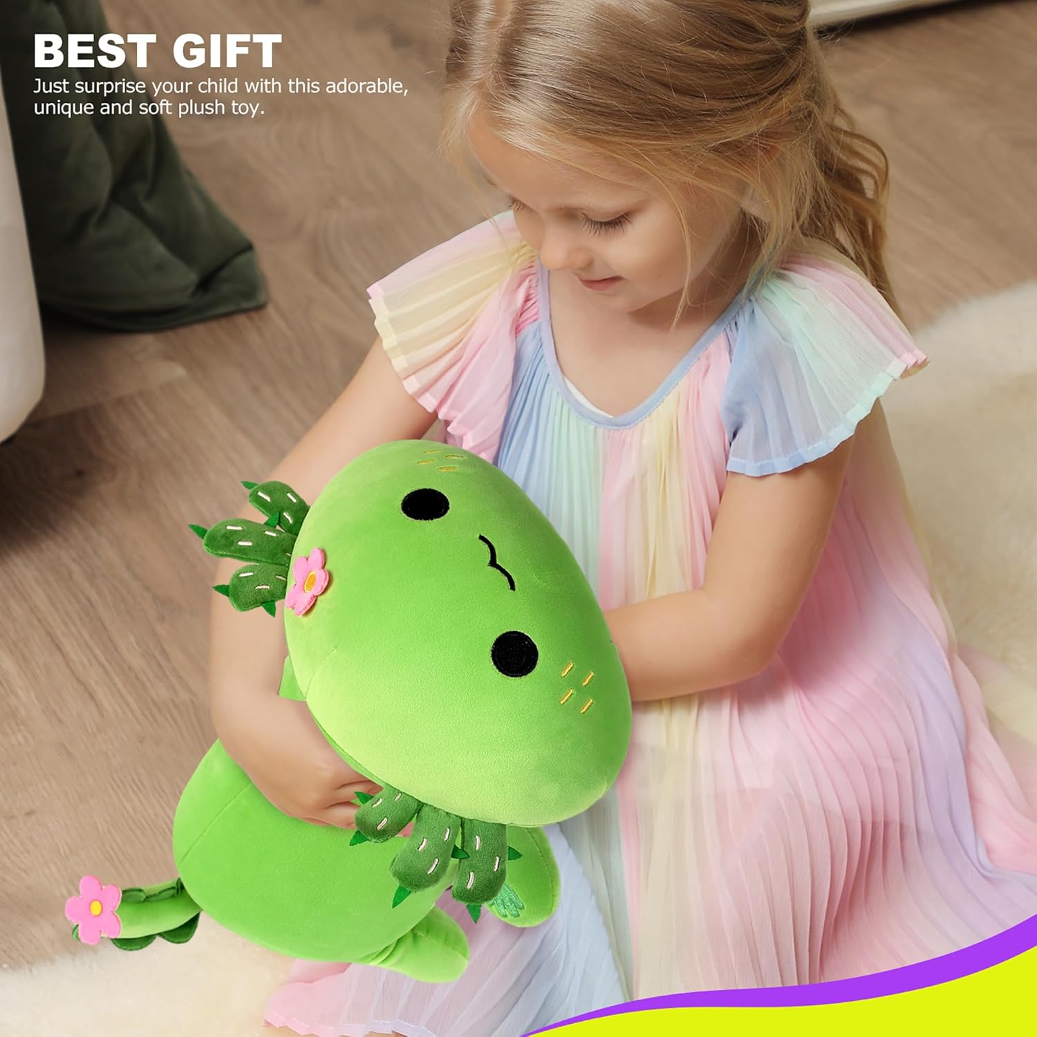 Onsoyours Axolotl Cactus Plush Pillow 19 Inch 1