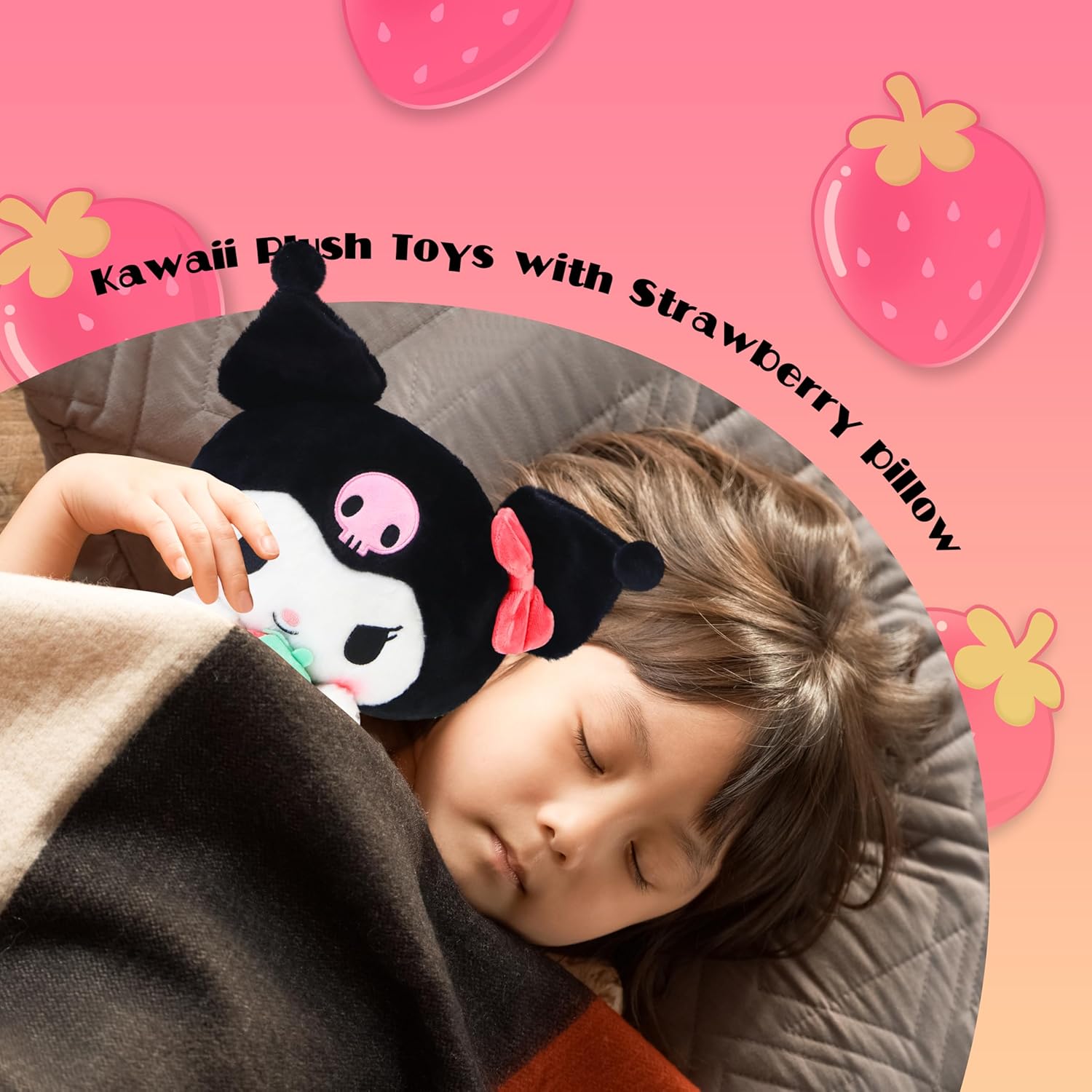 Brilliantly Cutesy Plush Doll with Strawberry Pillow