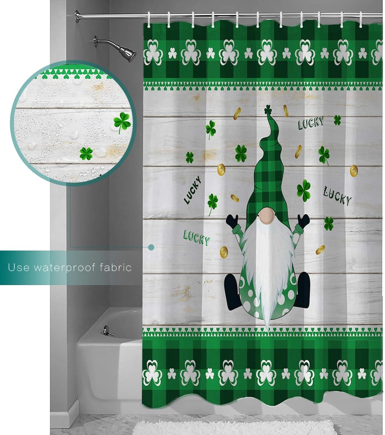St Patricks Day Bohemian Shower Curtain