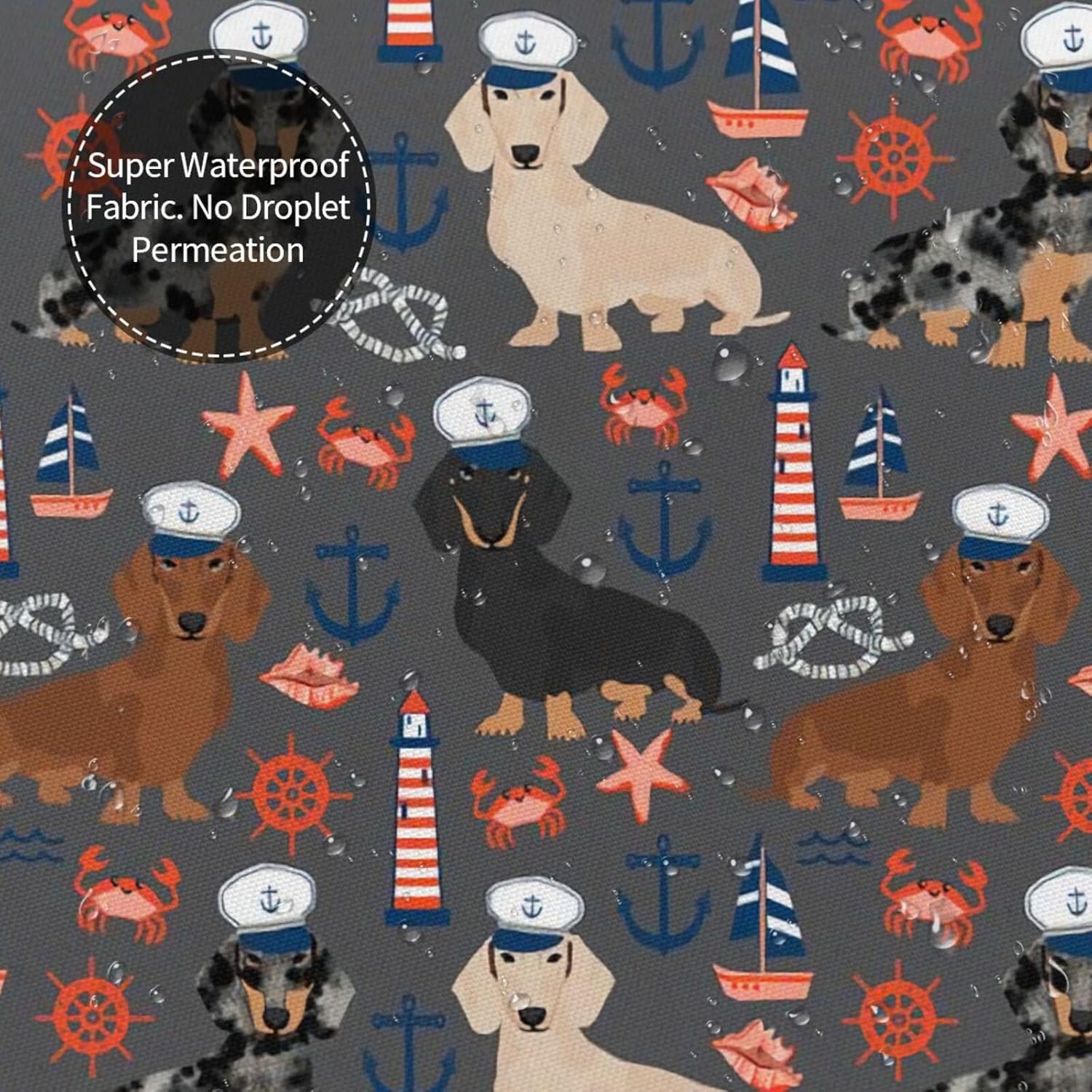 XOEIRAN Nautical Sailor Dachshund Bath