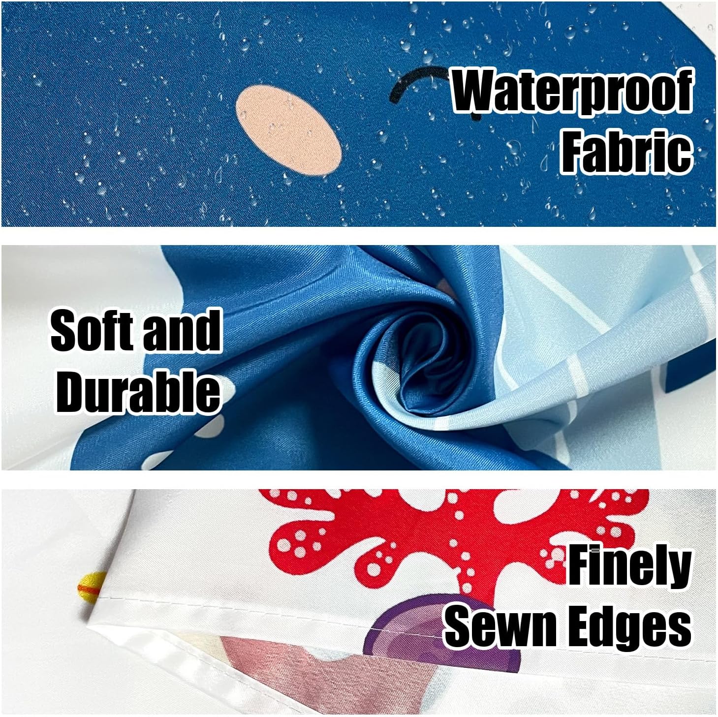 Kids Bathroom Ocean Shower Curtain Set