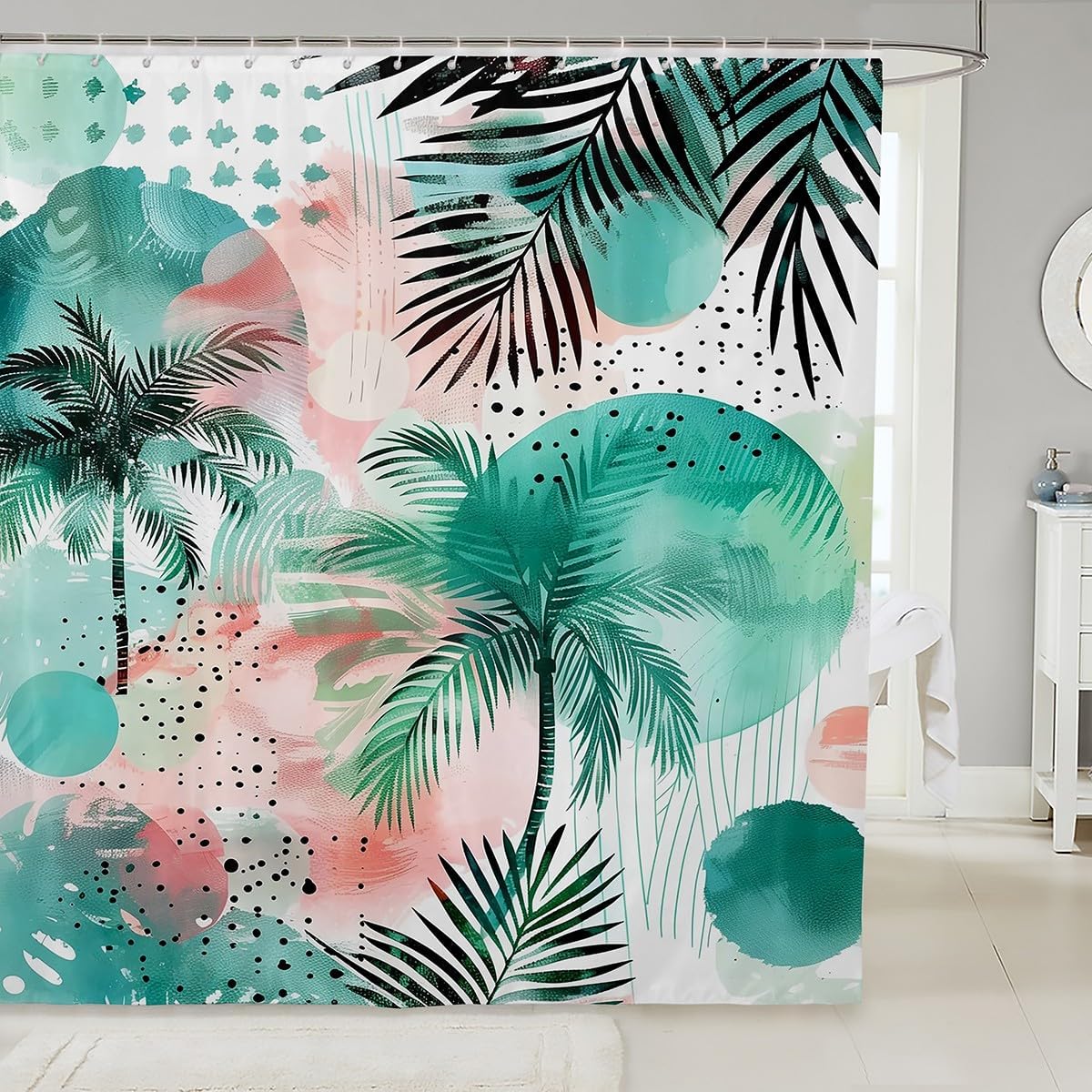 72 x 72 Tropical Leaves shower curtain