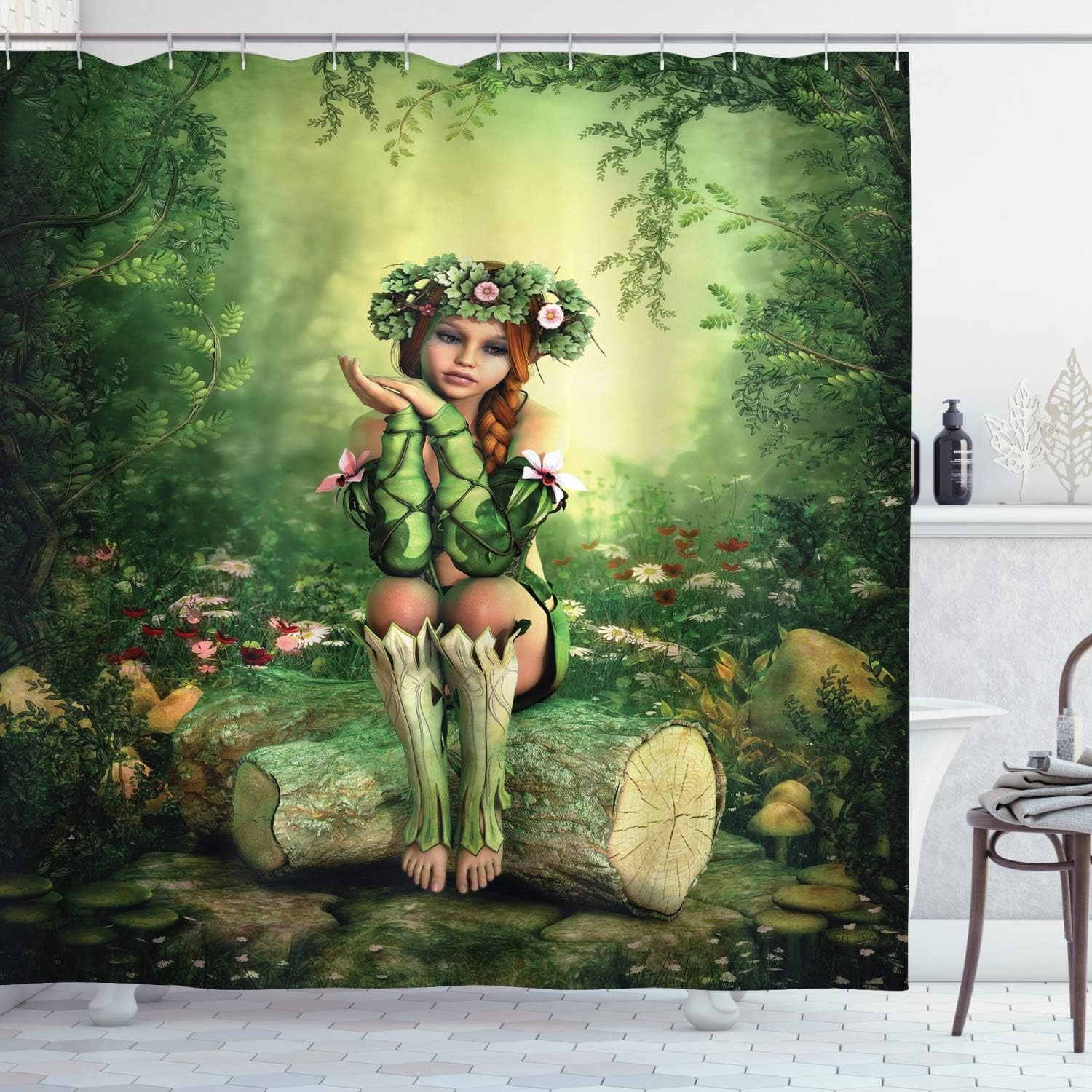 Ambesonne Forest Tale 69x75 Inch shower curtain