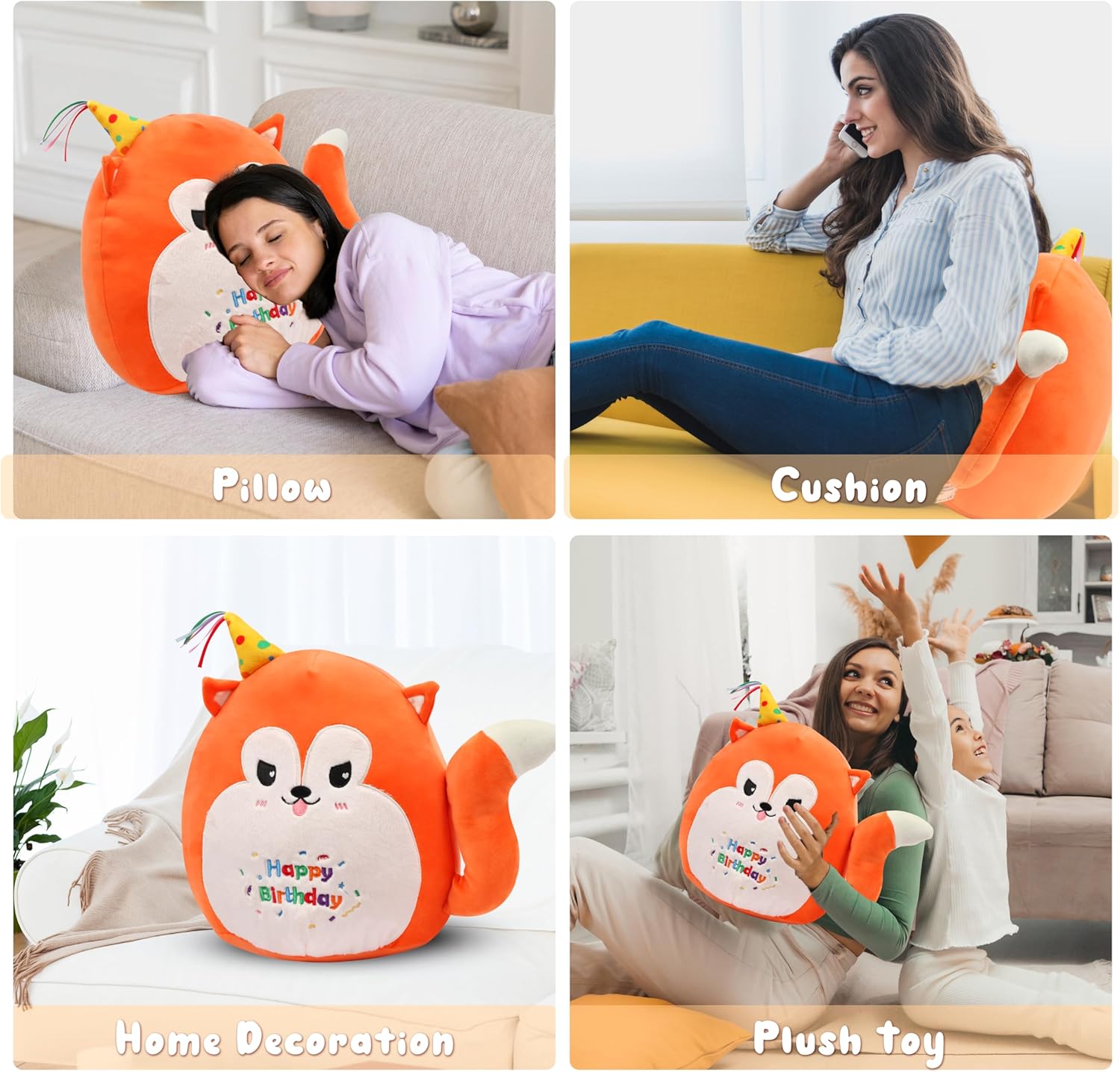 Easfan Fox Plush Pillow