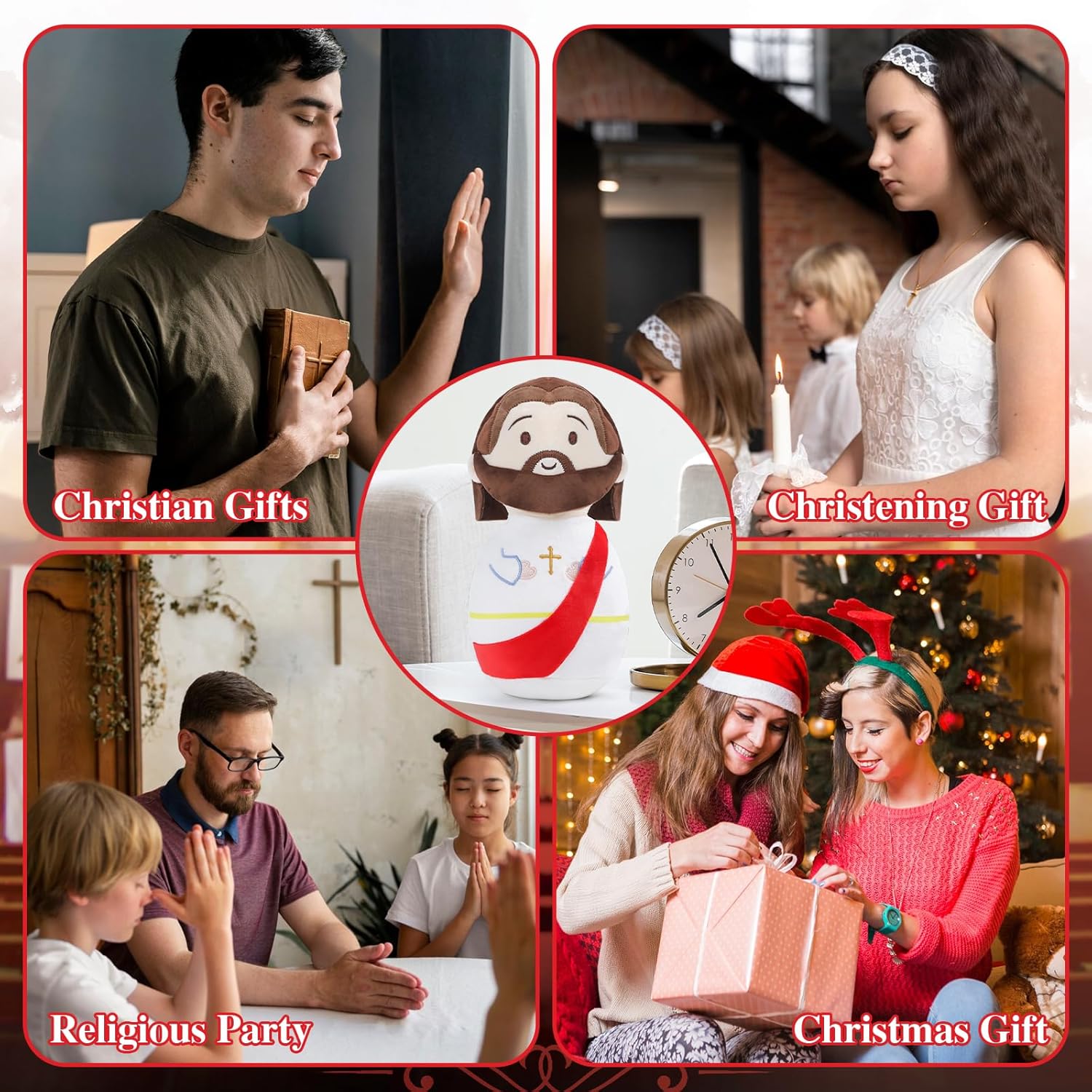 Sturdy Plush Jesus Figure for Kids 11 Inch